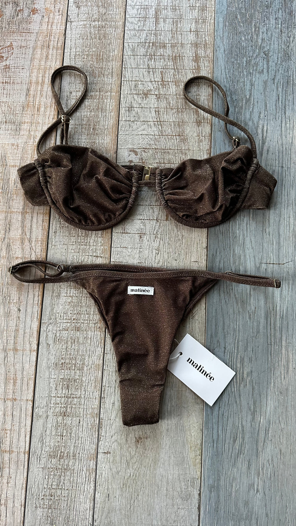 Bikini Balconcino Marina Lurex Marrone