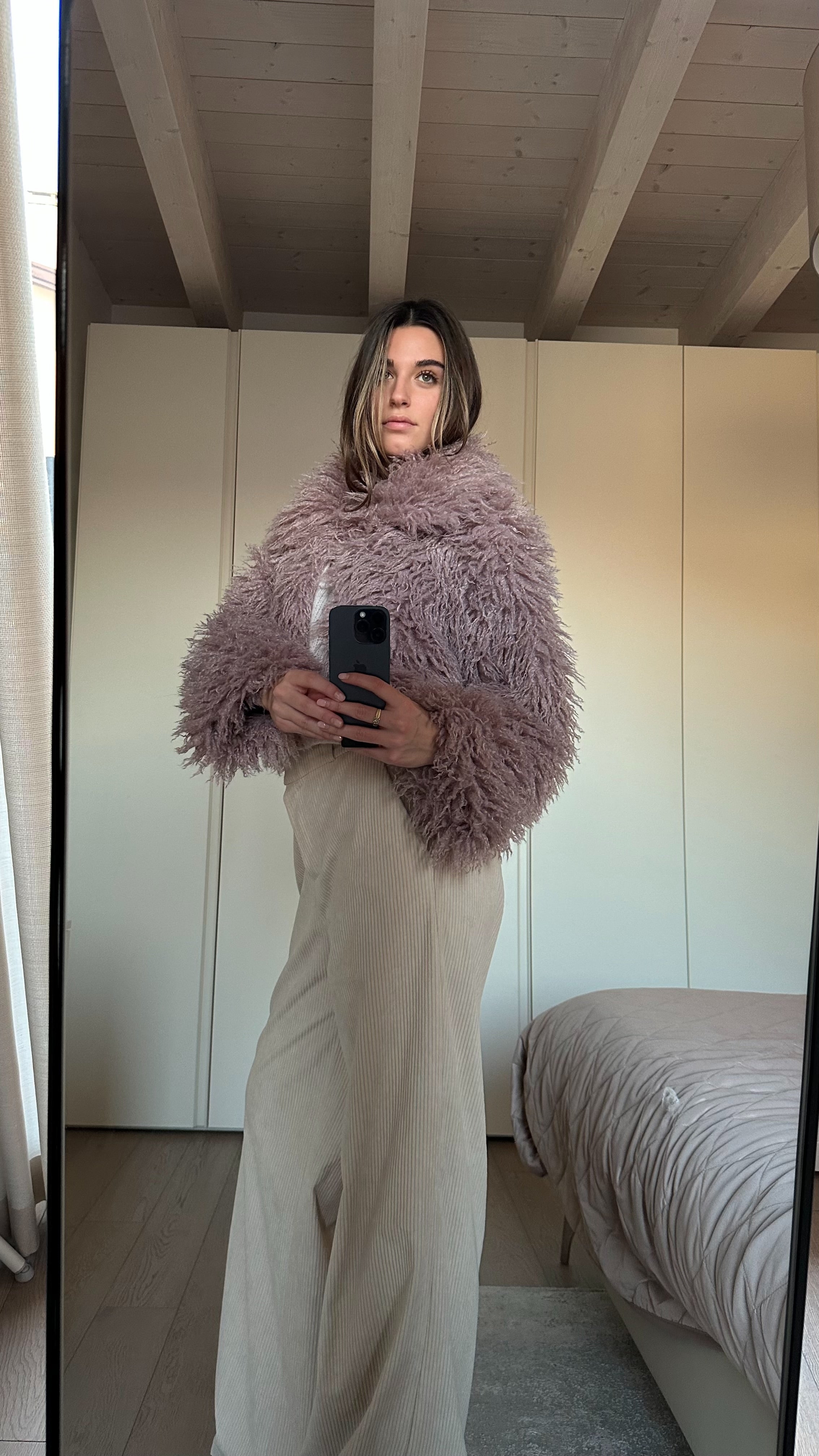 Eco Pelliccia Mongolia Rosa Cipria