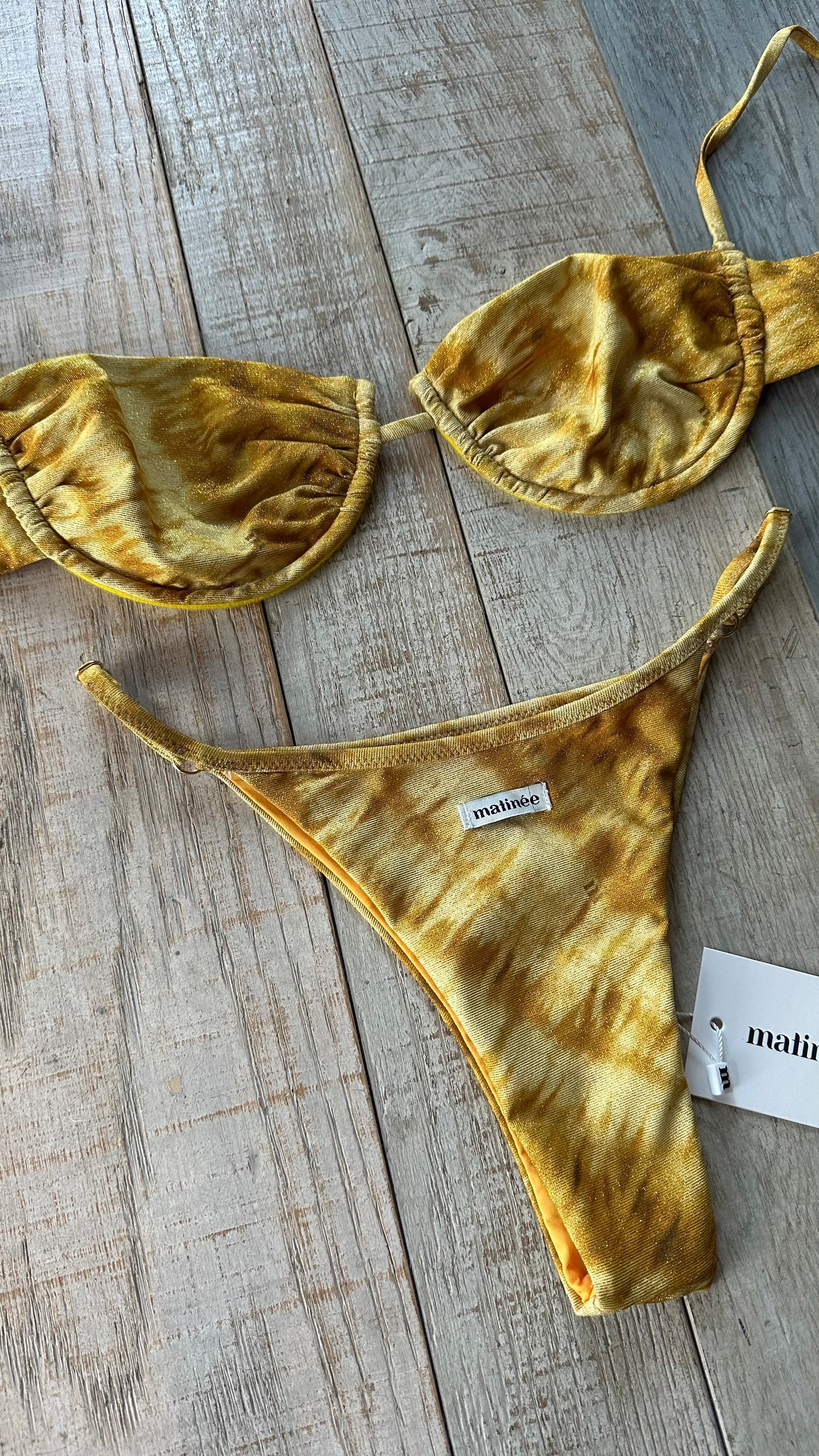 Bikini Balconcino Tye Dye Lurex Giallo