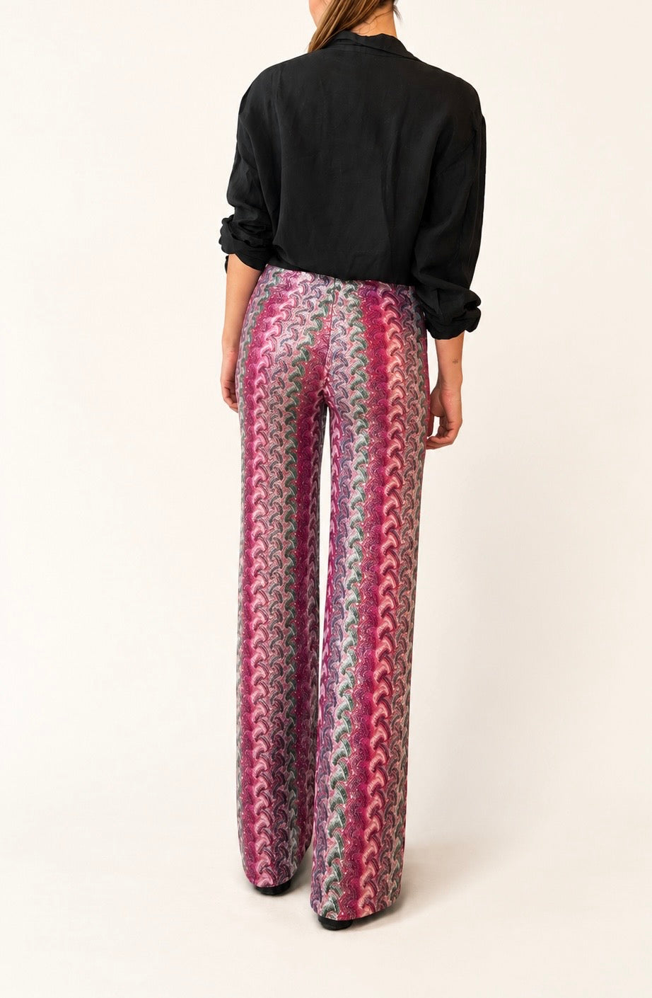 Pantalone Zig Zag Rosa Fucsia Lurex