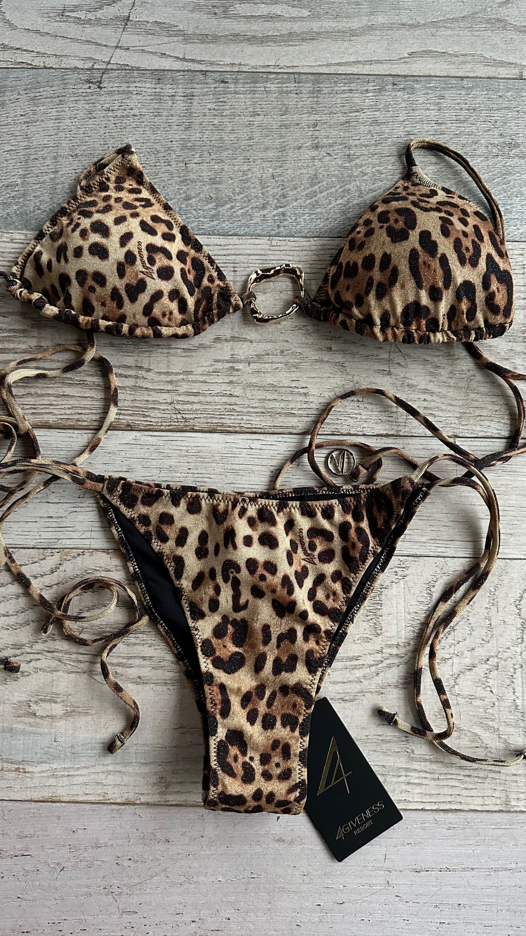 Triangolo Lurex Leopardato