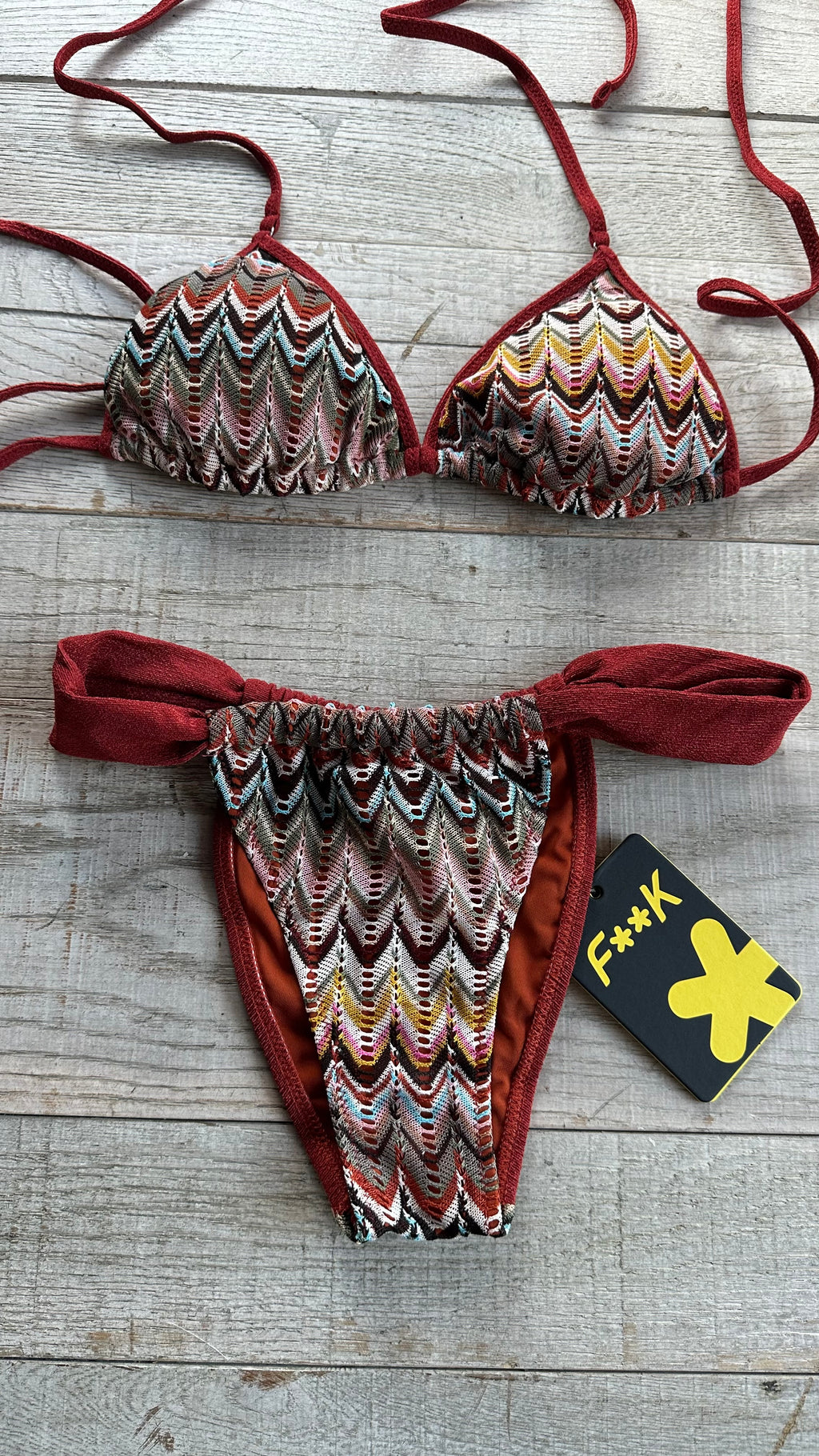 Triangolo Zig Zag slip a tendina multicolor