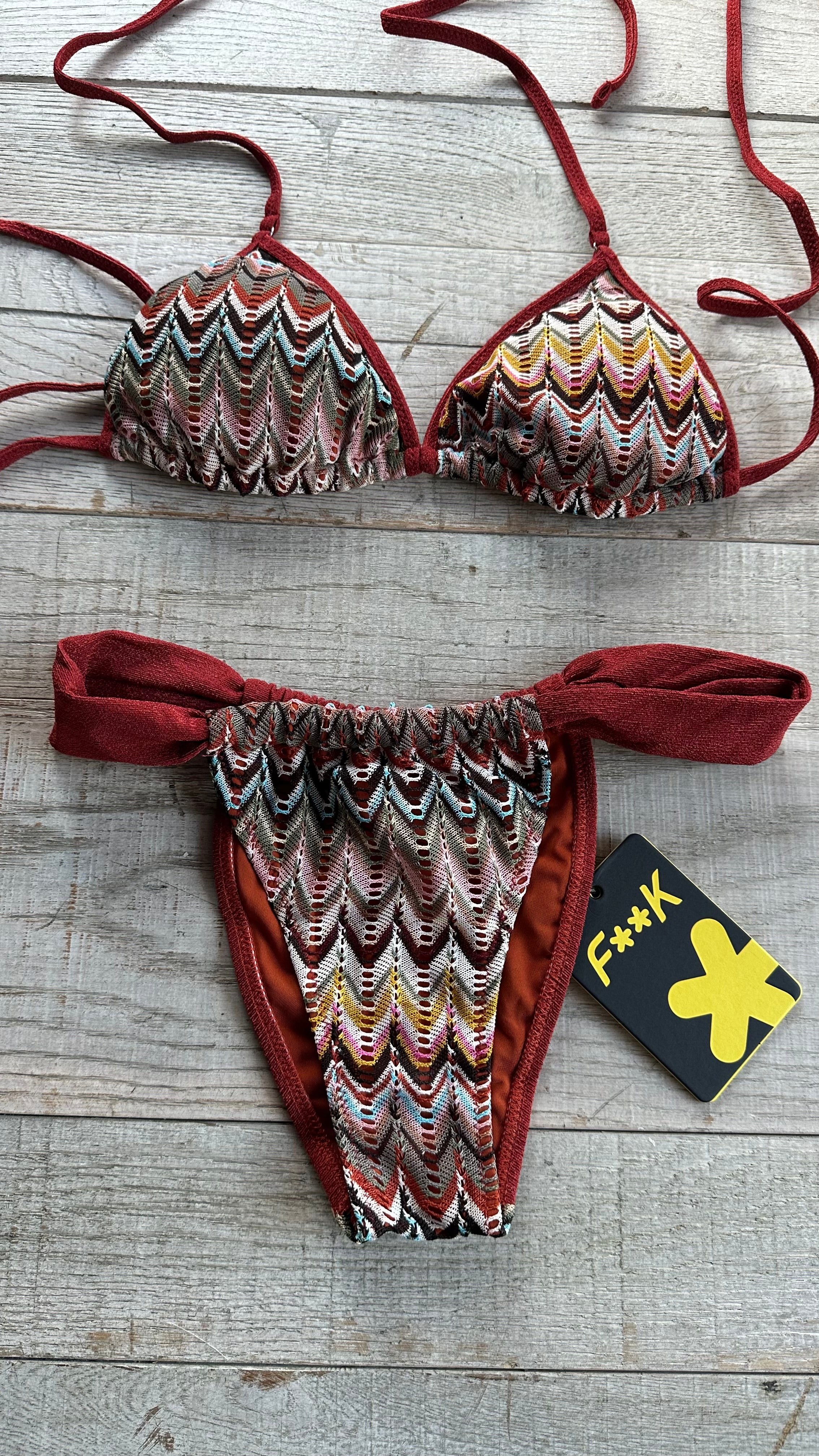 Triangolo Zig Zag slip a tendina multicolor