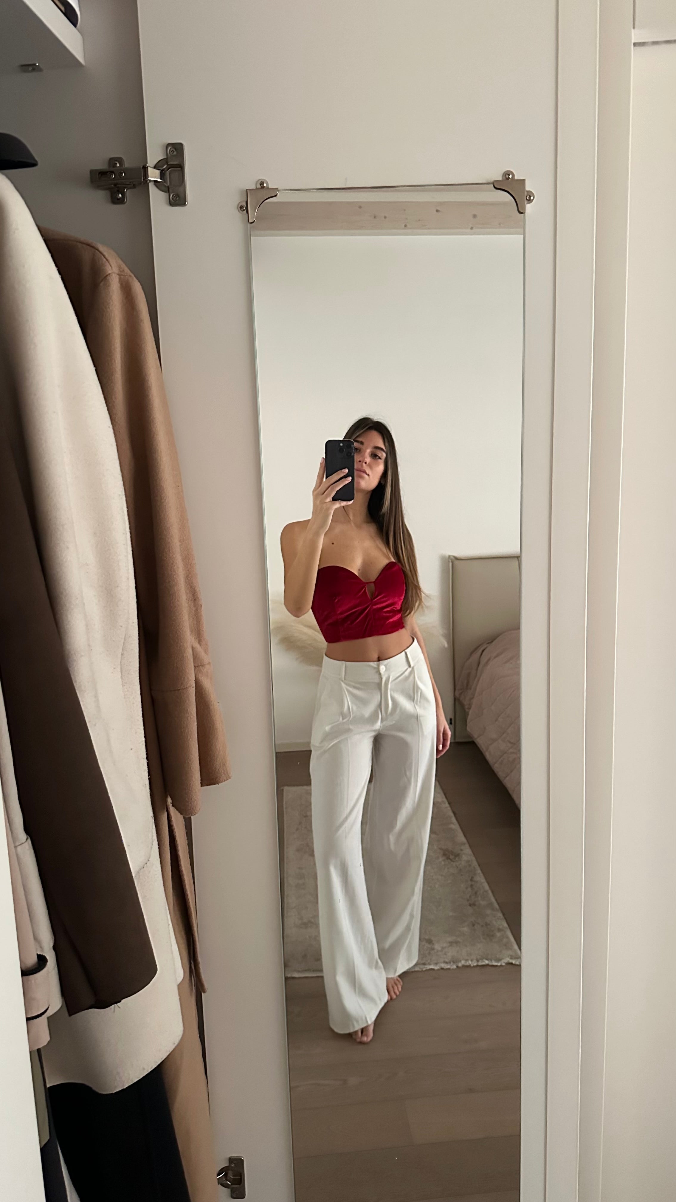 Top in Velluto Rosso