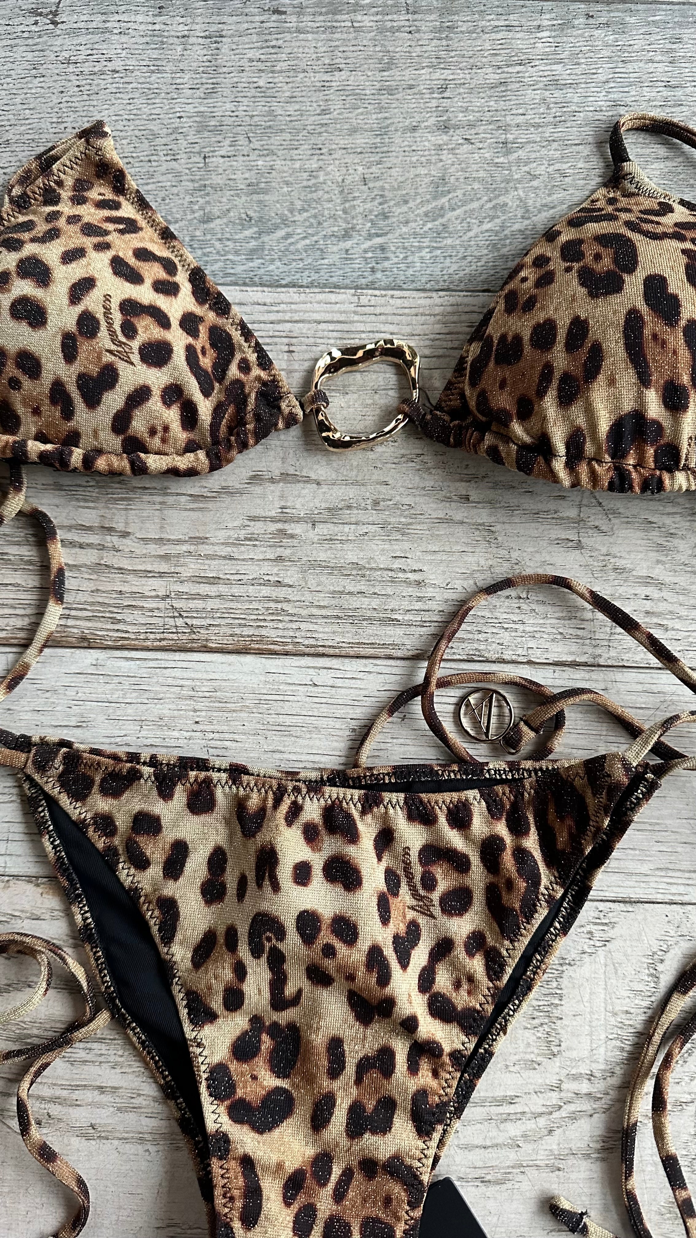 Triangolo Lurex Leopardato