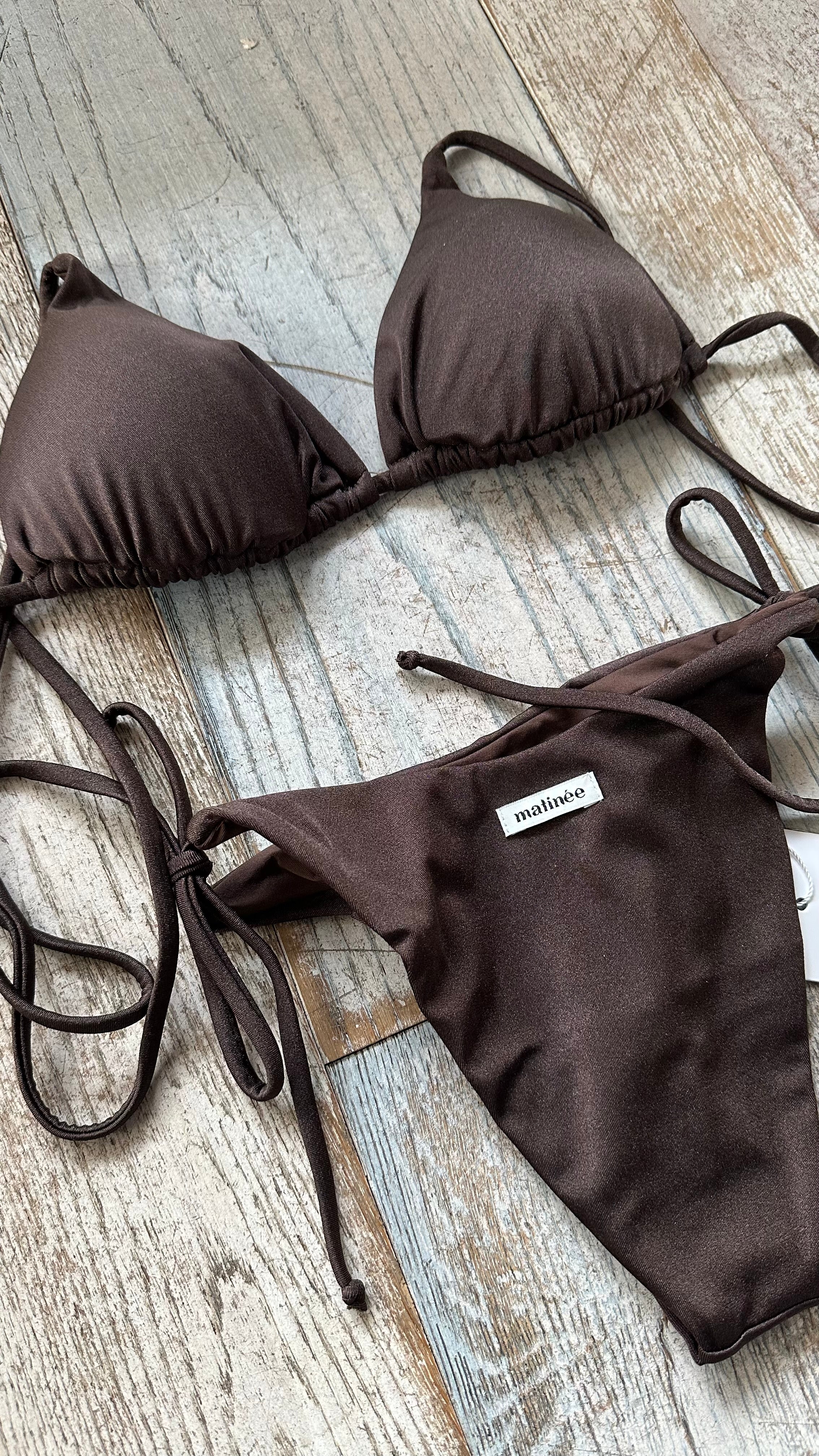 Triangolo Kate Lycra Lucida Marrone