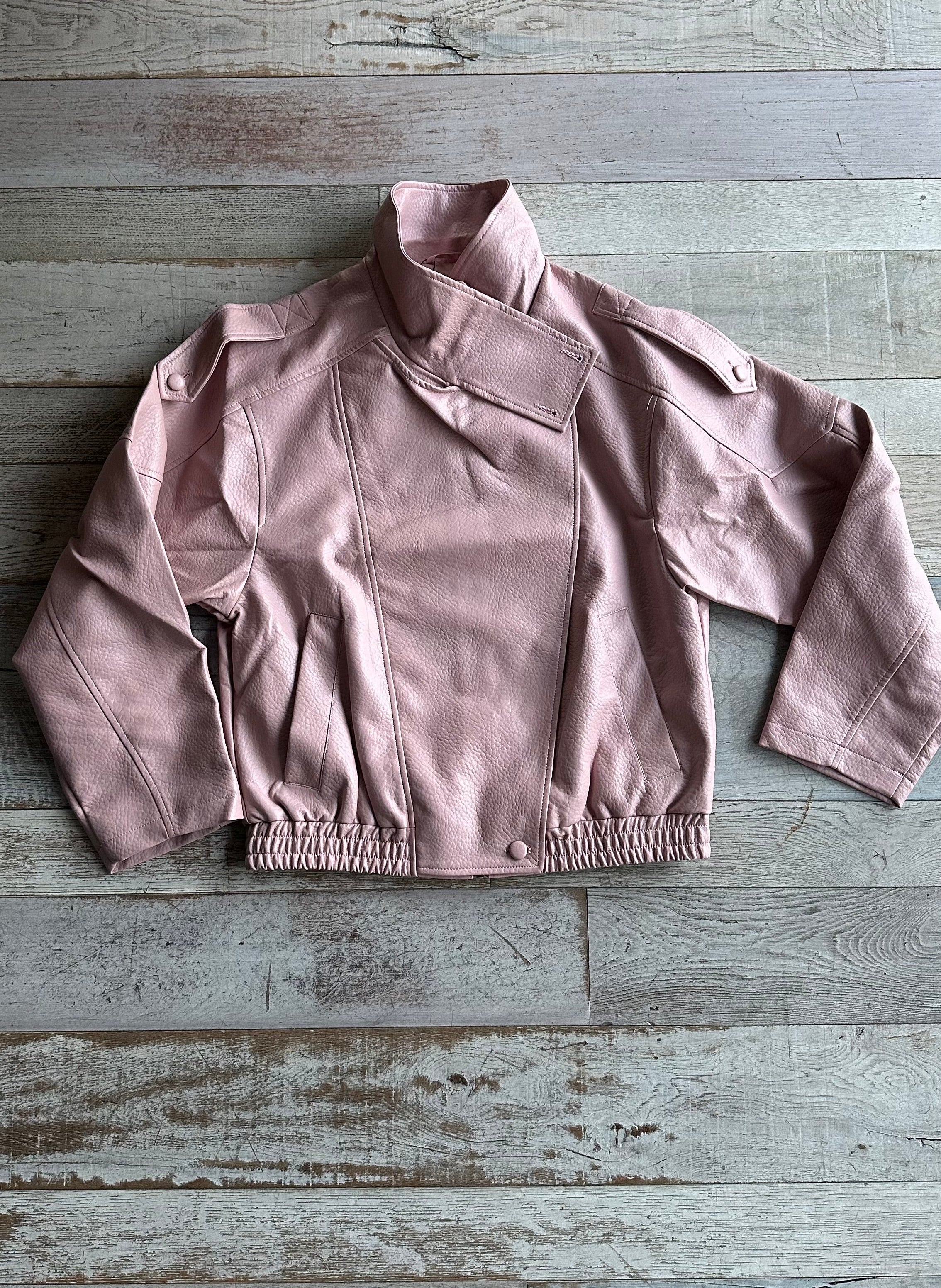 Giacca Chiodo Rosa con Bottoni