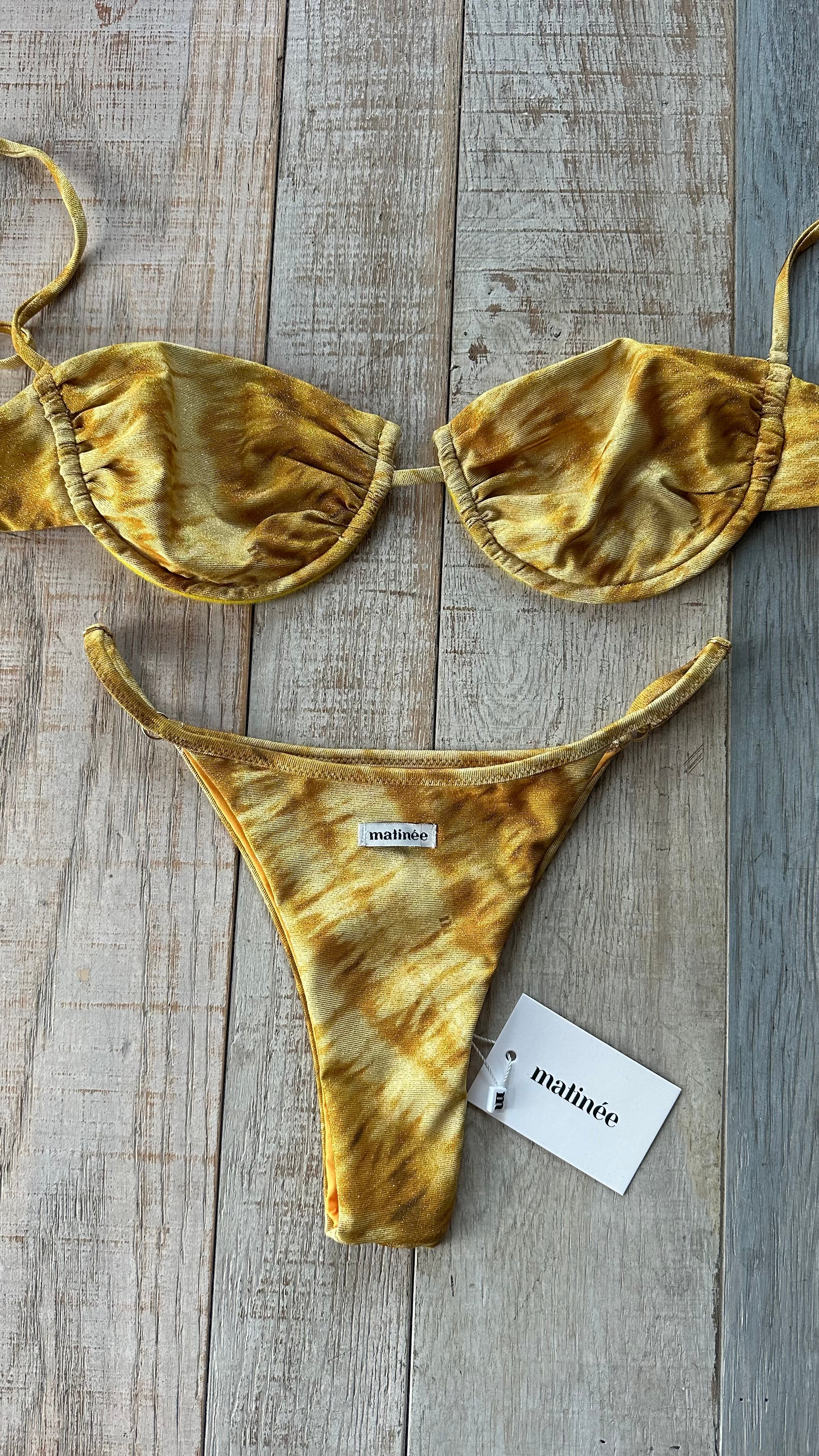Bikini Balconcino Tye Dye Lurex Giallo