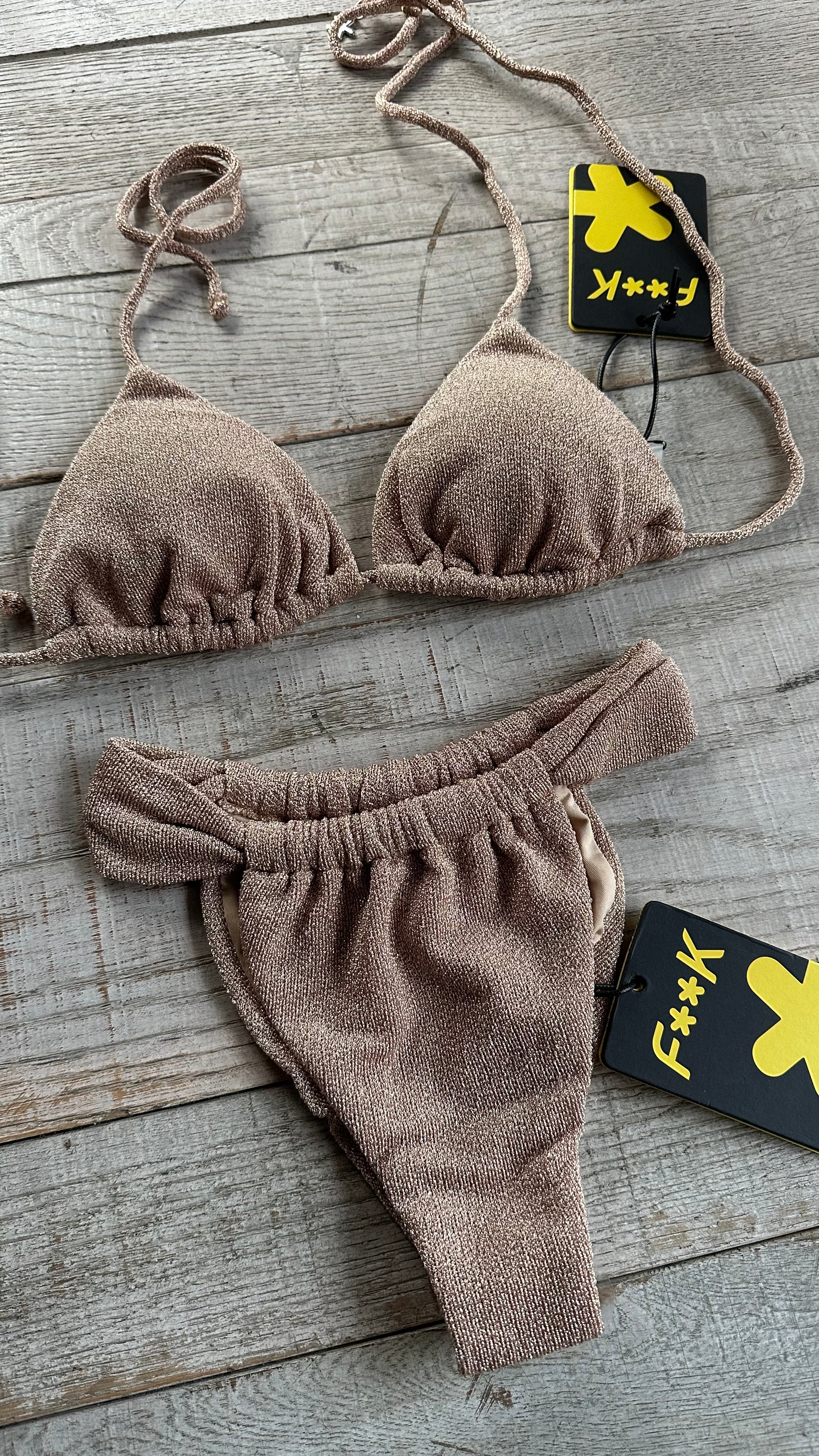 Triangolo Lurex Oro Slip a Tendina