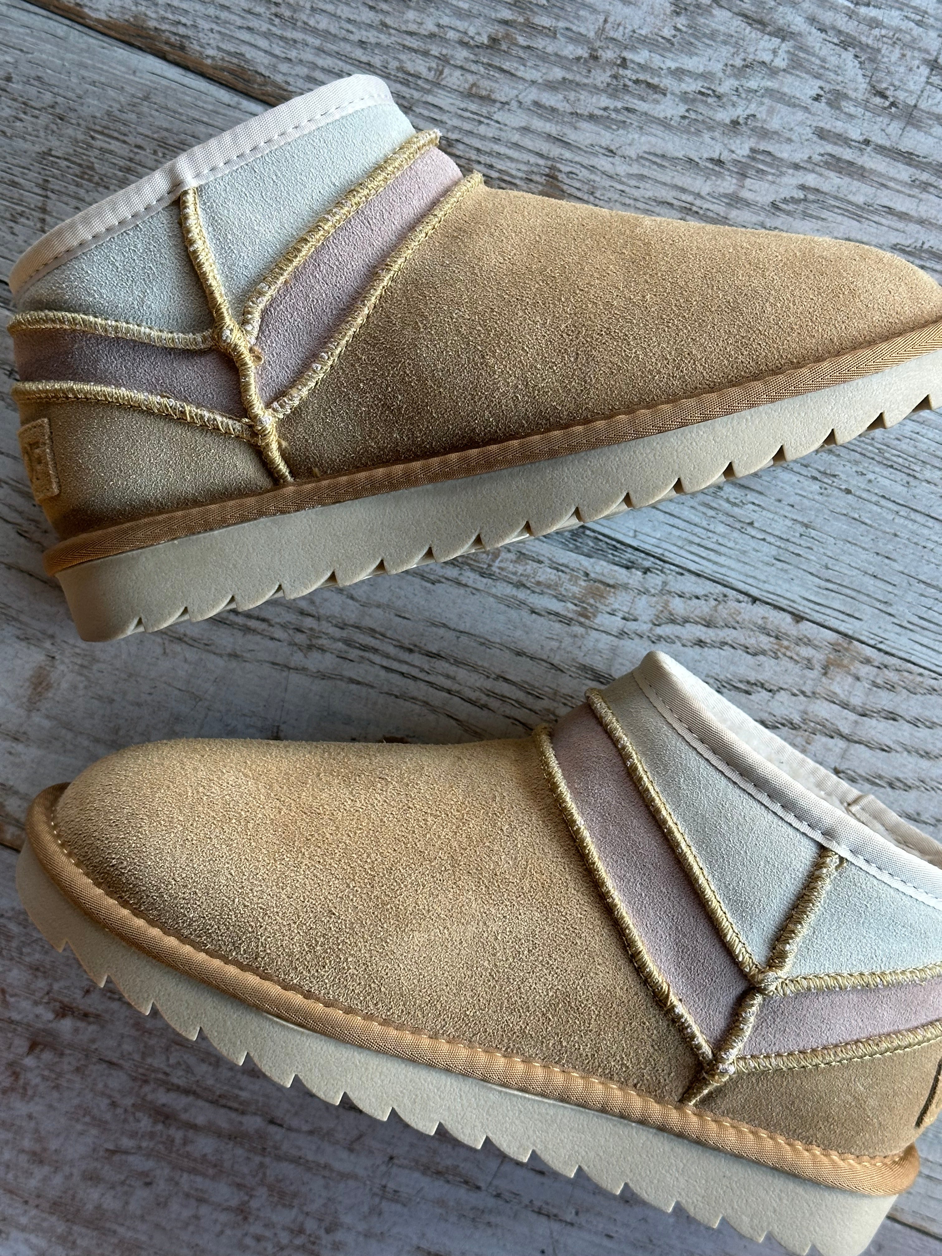 stivaletto scamosciato multicolor