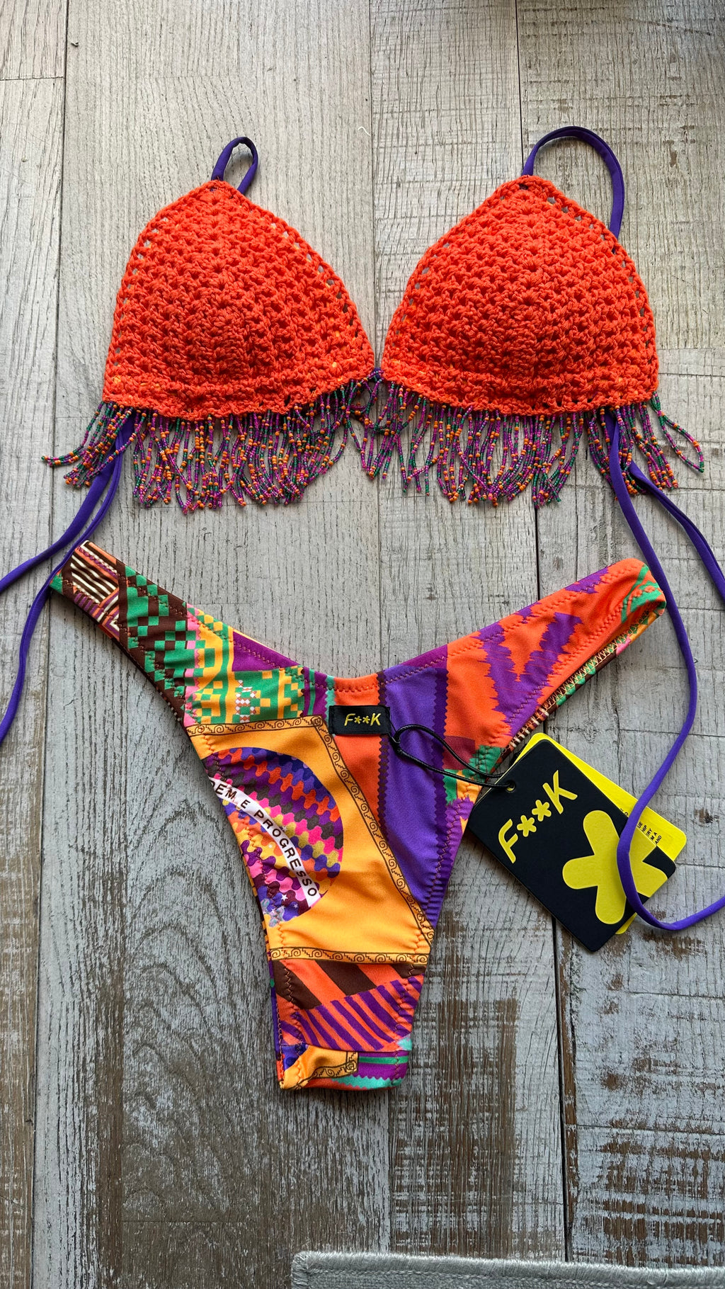 Triangolo in crochet e Perline Brasile