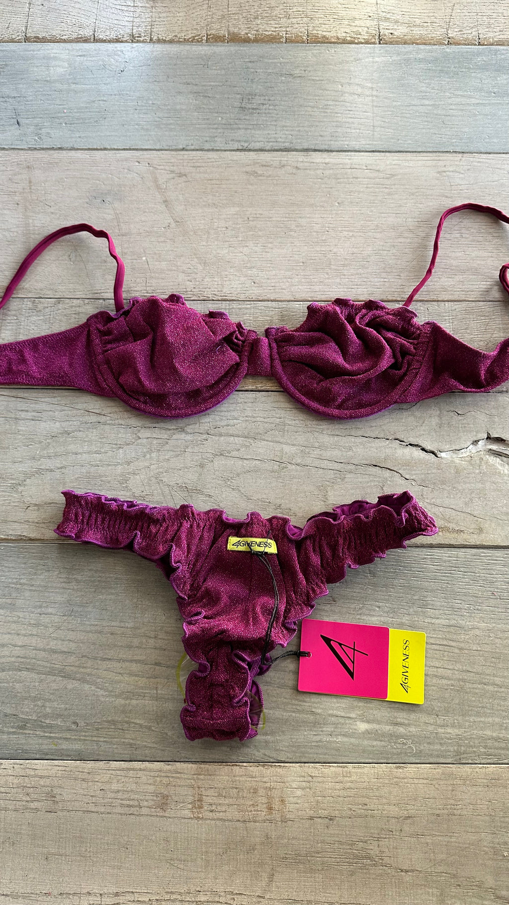 Bikini Balconcino in Lurex Porpora