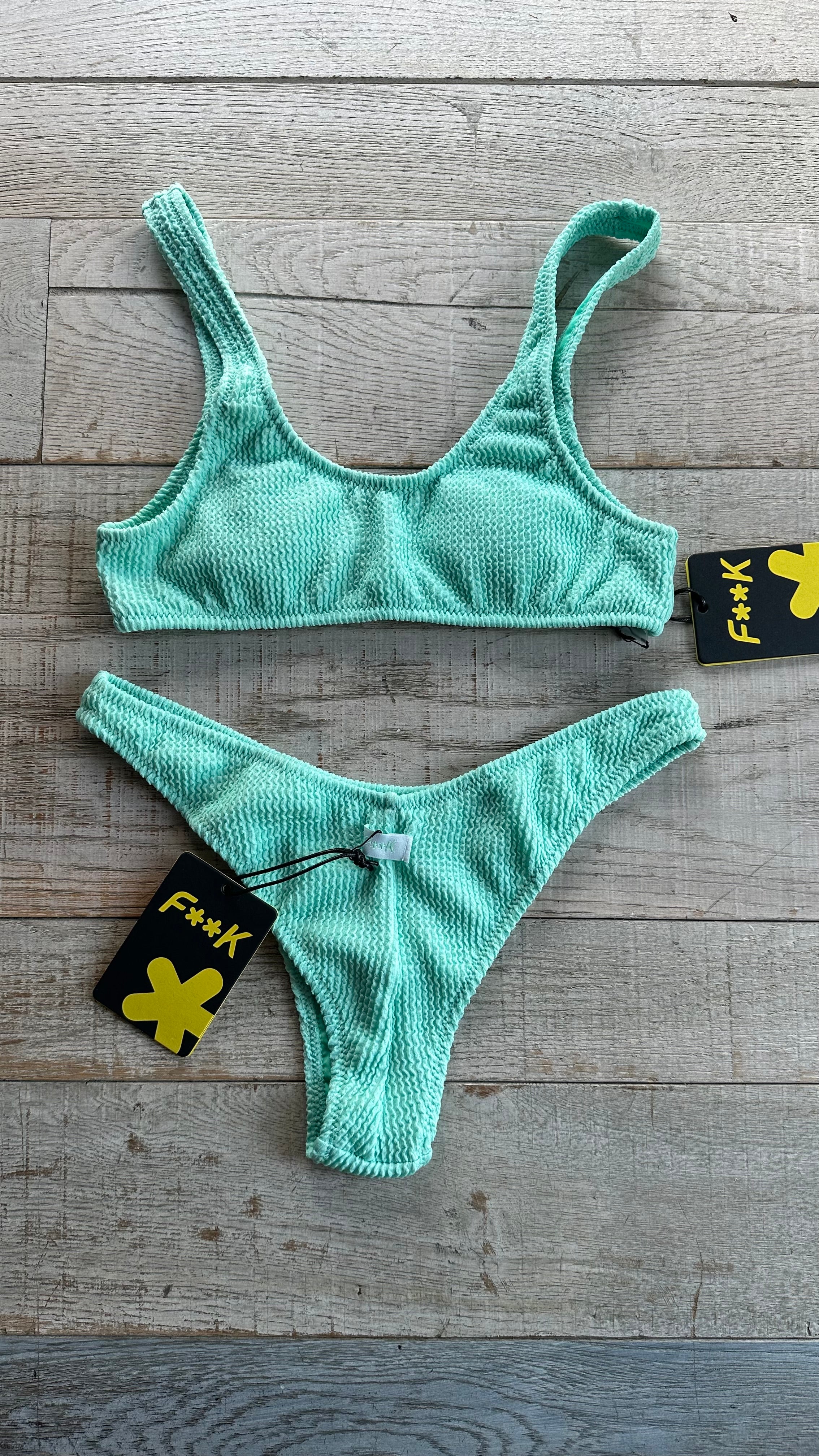Bikini Top Goffrato Verde Acqua
