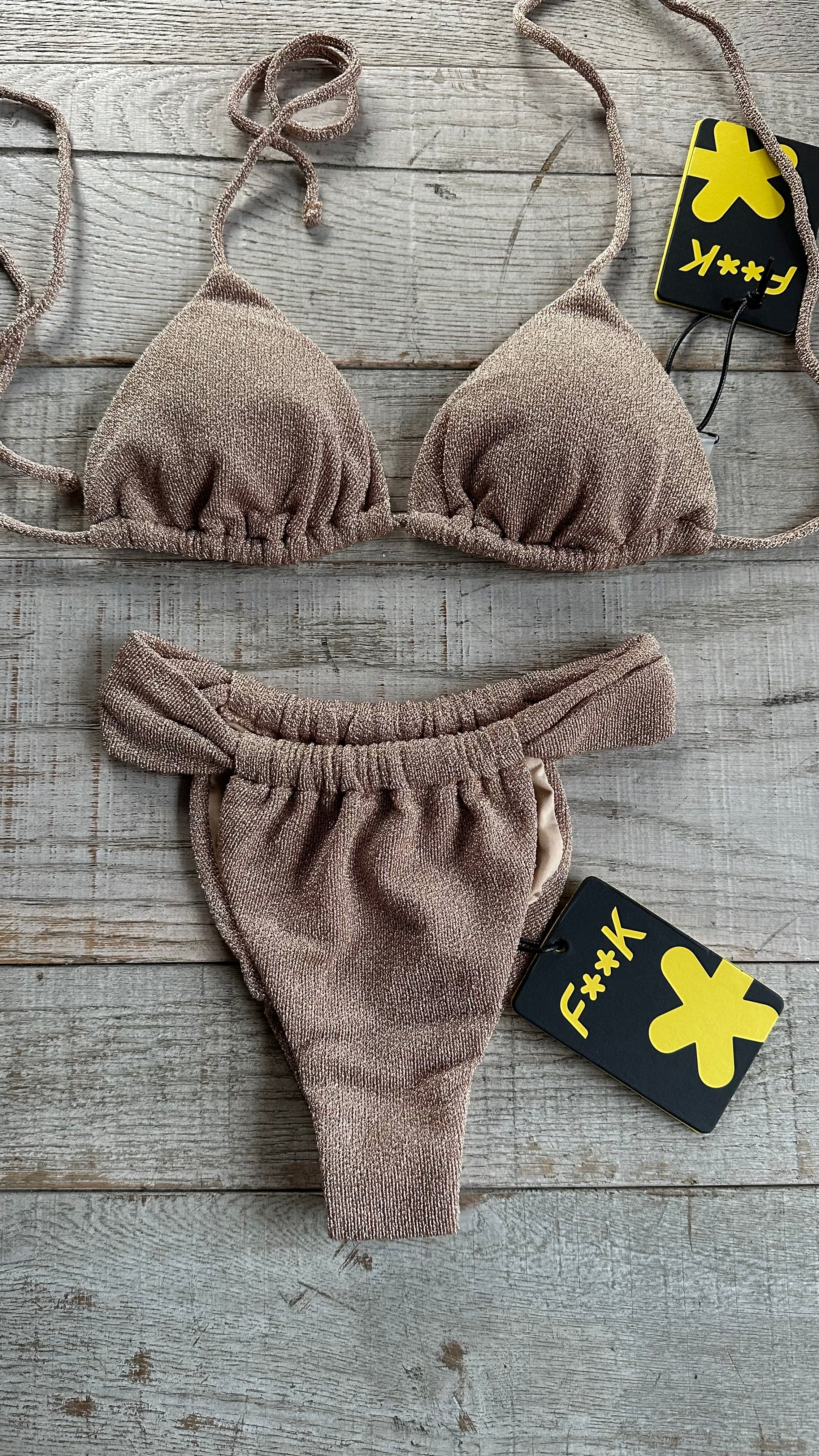 Triangolo Lurex Oro Slip a Tendina