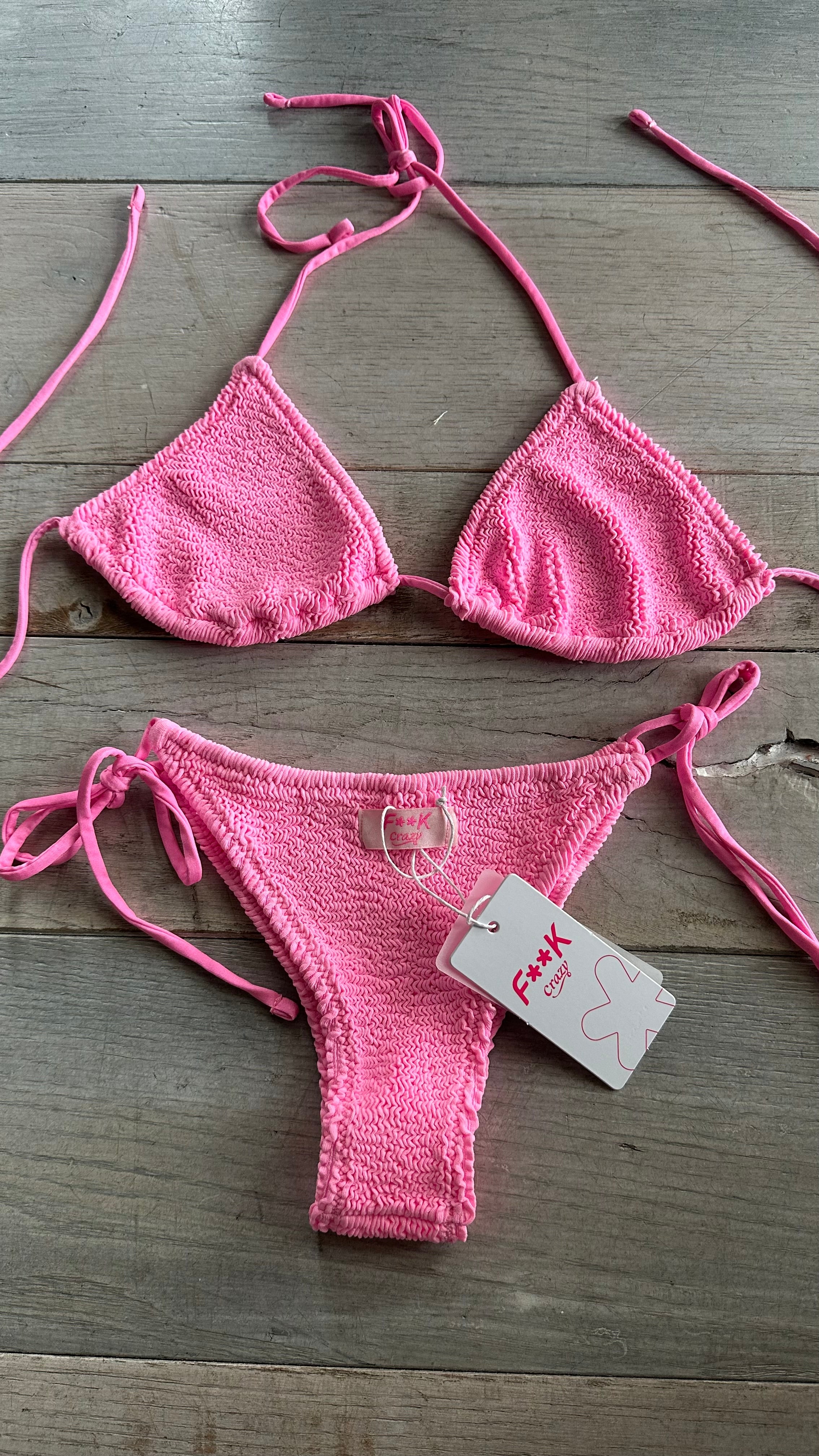 Triangolo Goffrato Rosa Fluo