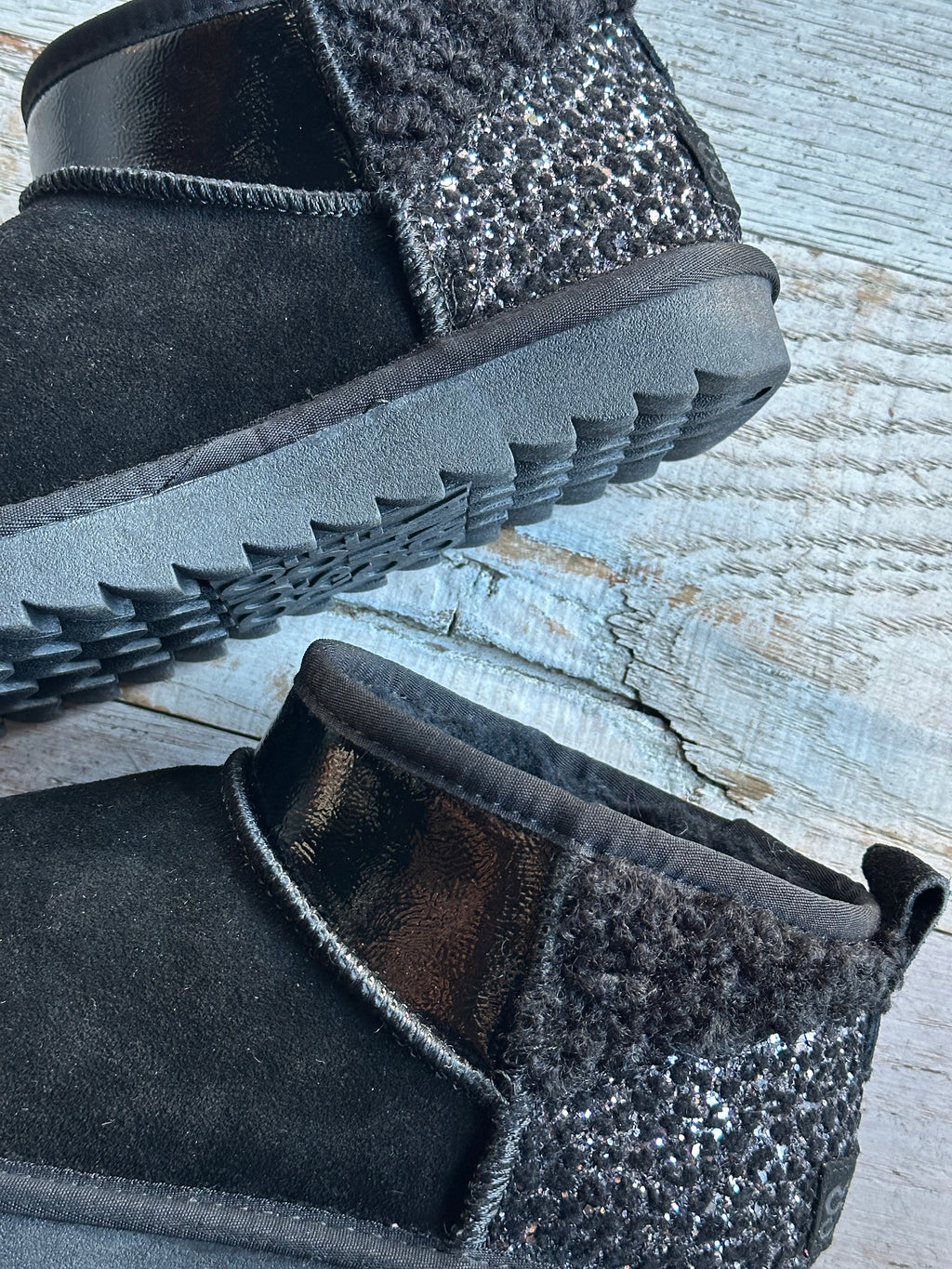 stivaletto scamosciato glitter