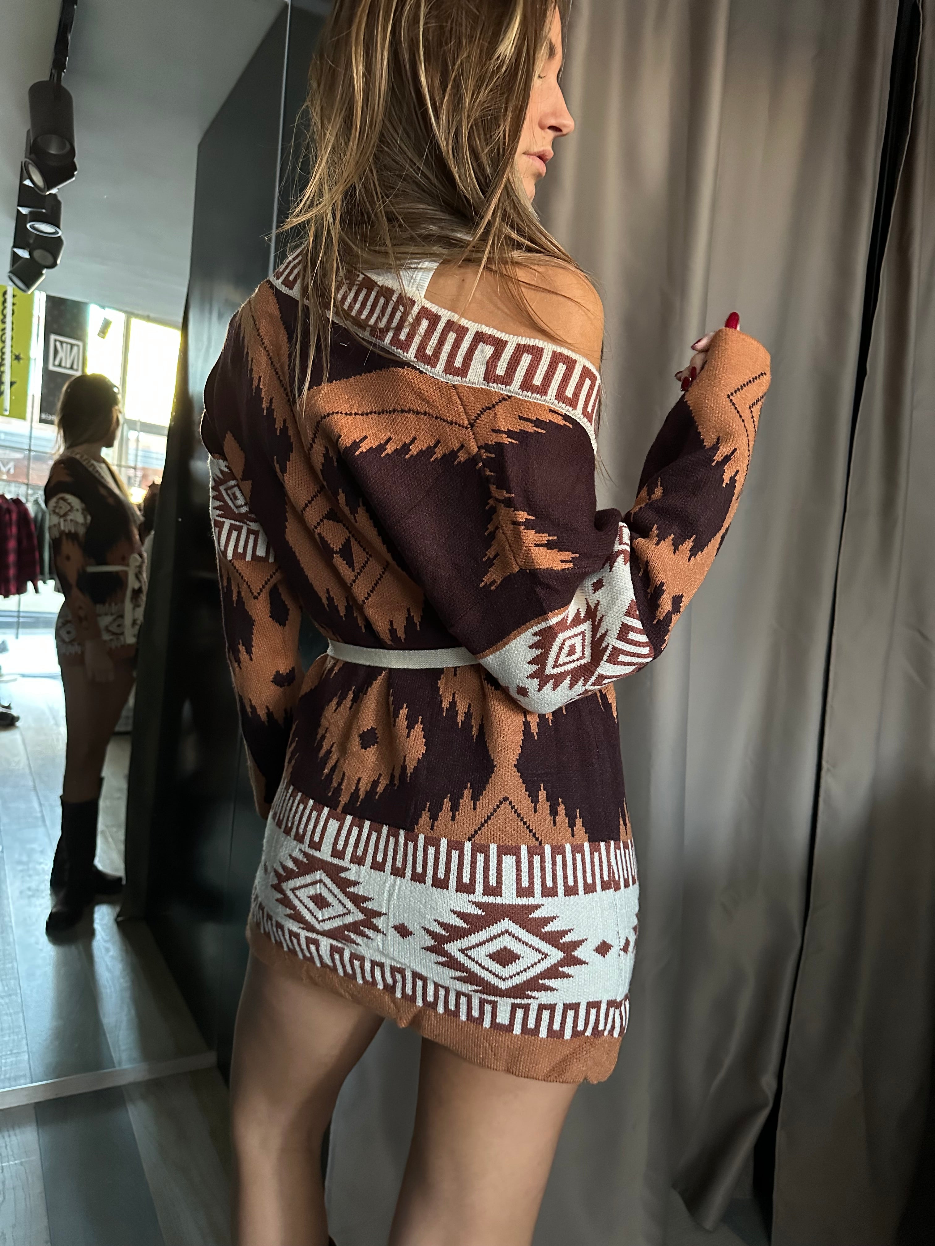 Cardigan Azteco Cioccolato