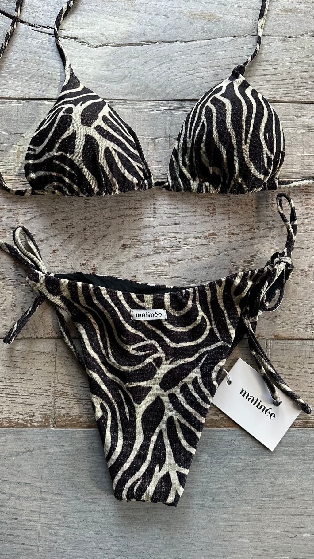 Triangolo Zebrato Lurex Bianco