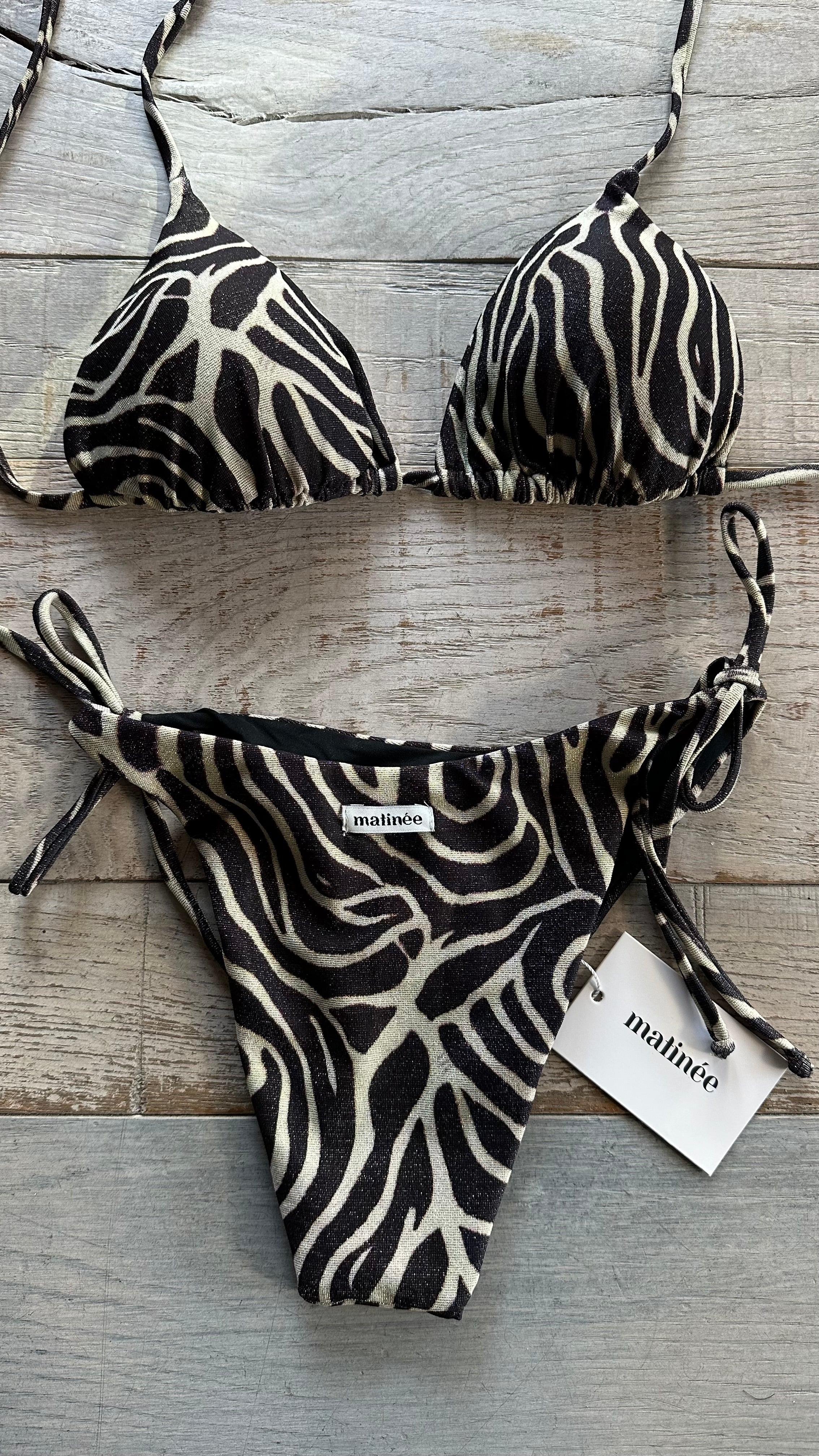 Triangolo Zebrato Lurex Bianco