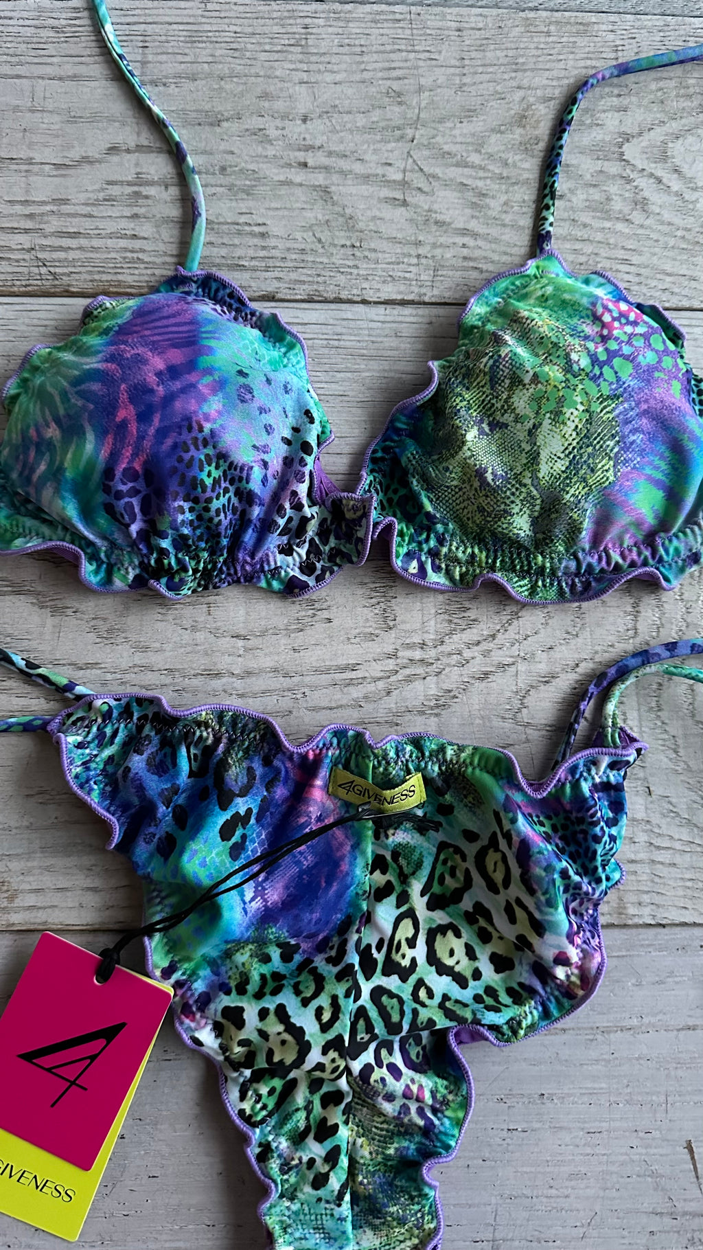 Triangolo Sbambolato Frou Frou Leopardato verde