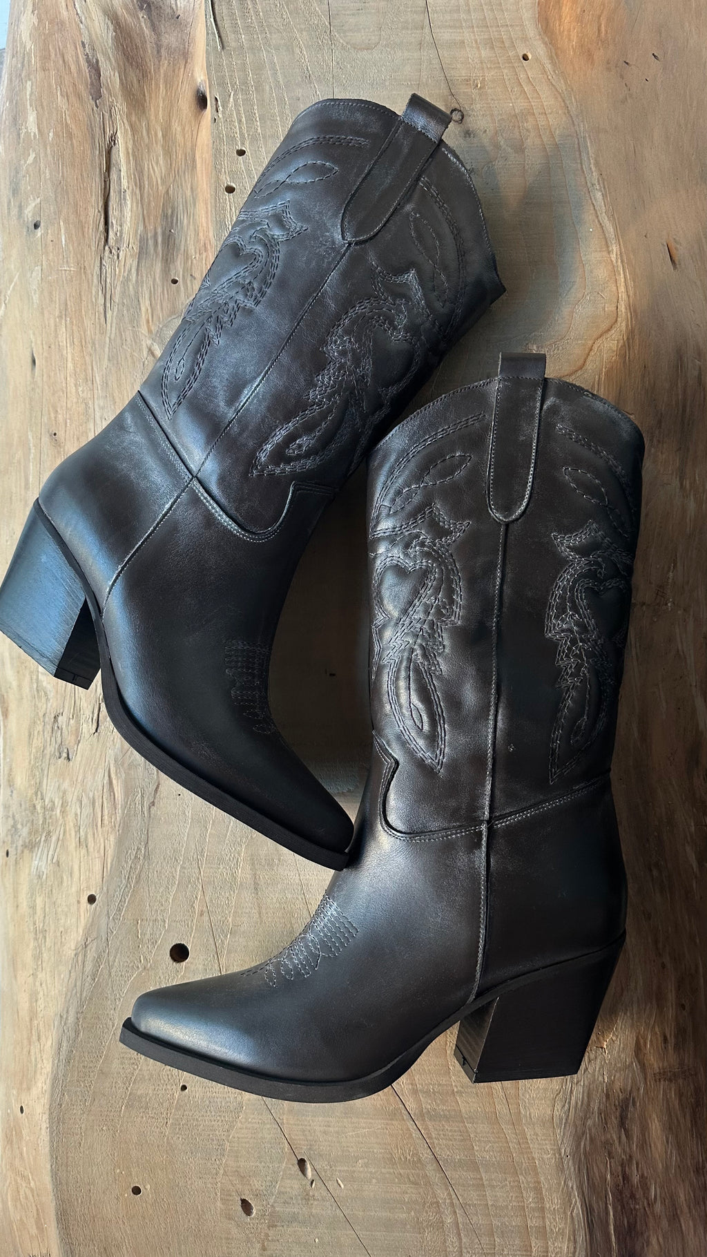 Stivale Texano in pelle marrone
