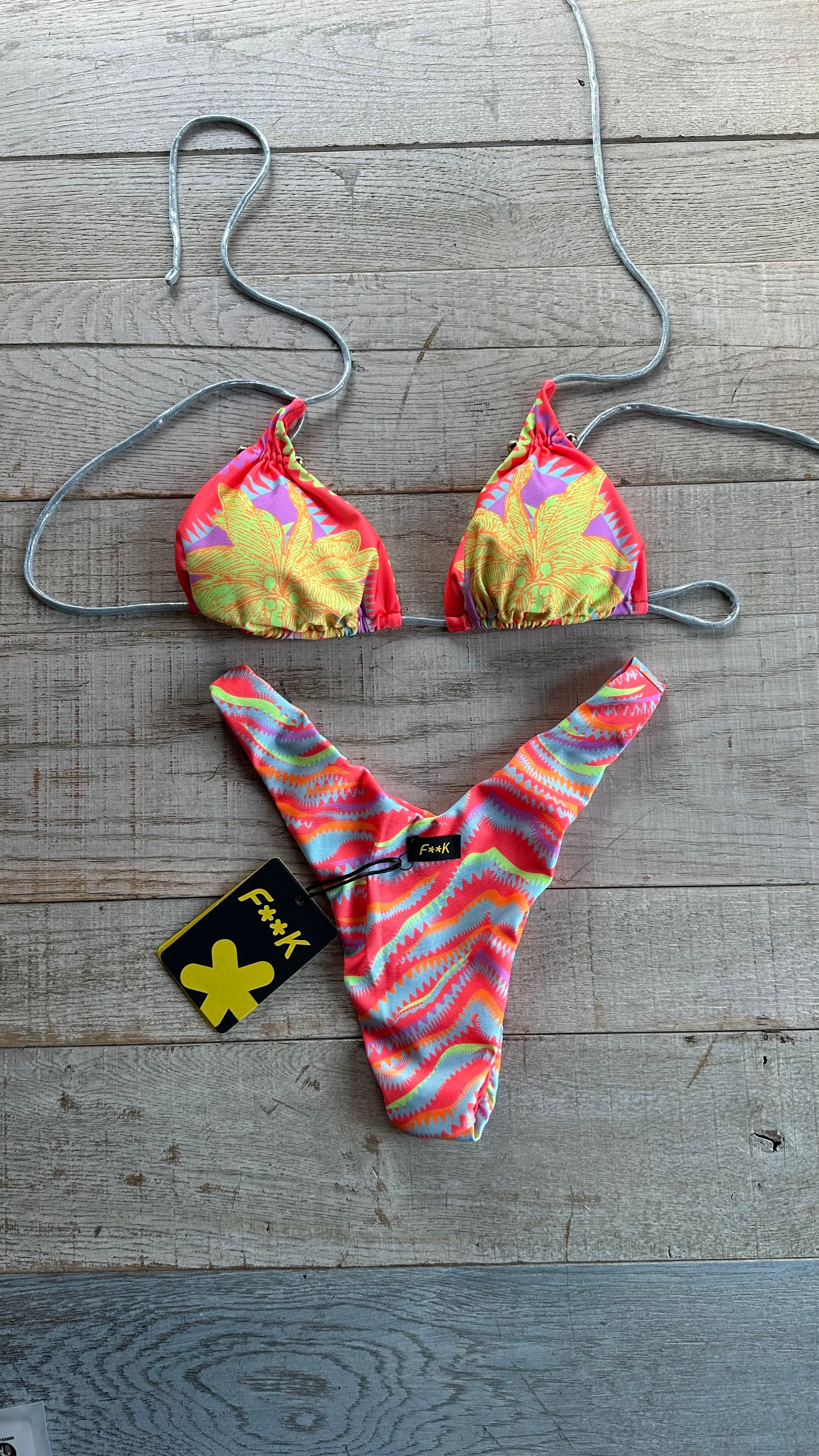 Triangolo In Lycra Multicolor Fluo