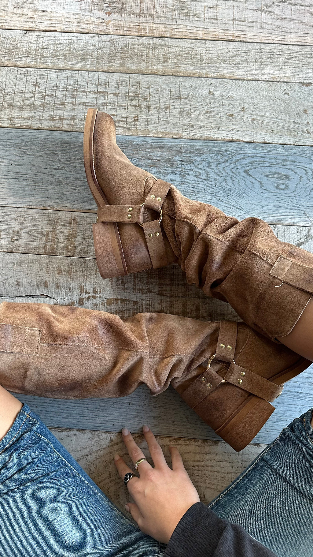 Bikers in camoscio color Carne