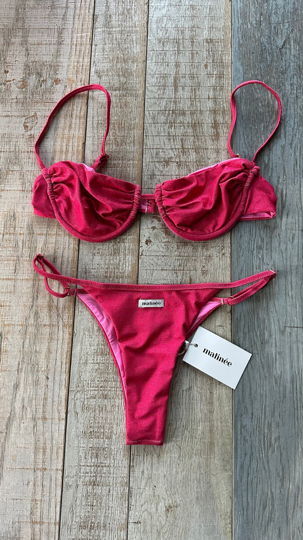 Bikini Balconcino Marina Lurex Rosa Fucsia