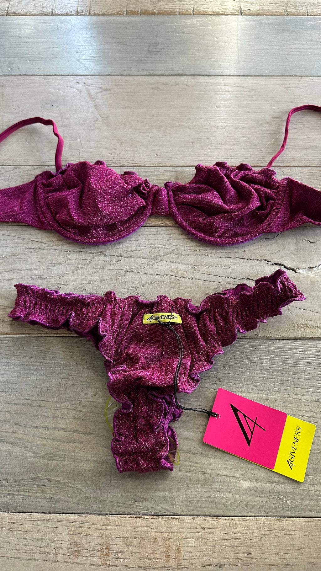 Bikini Balconcino in Lurex Porpora