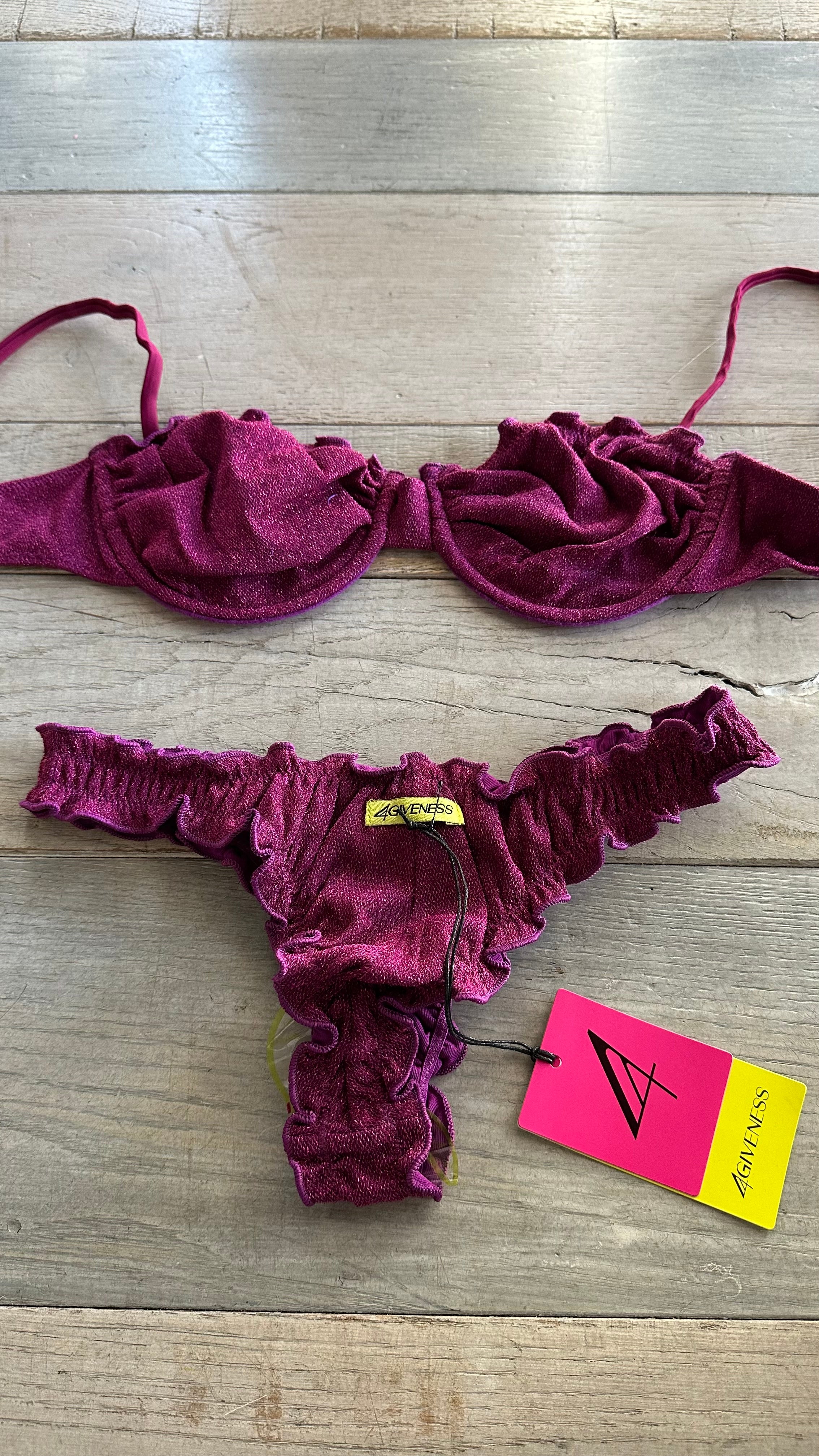 Bikini Balconcino in Lurex Porpora