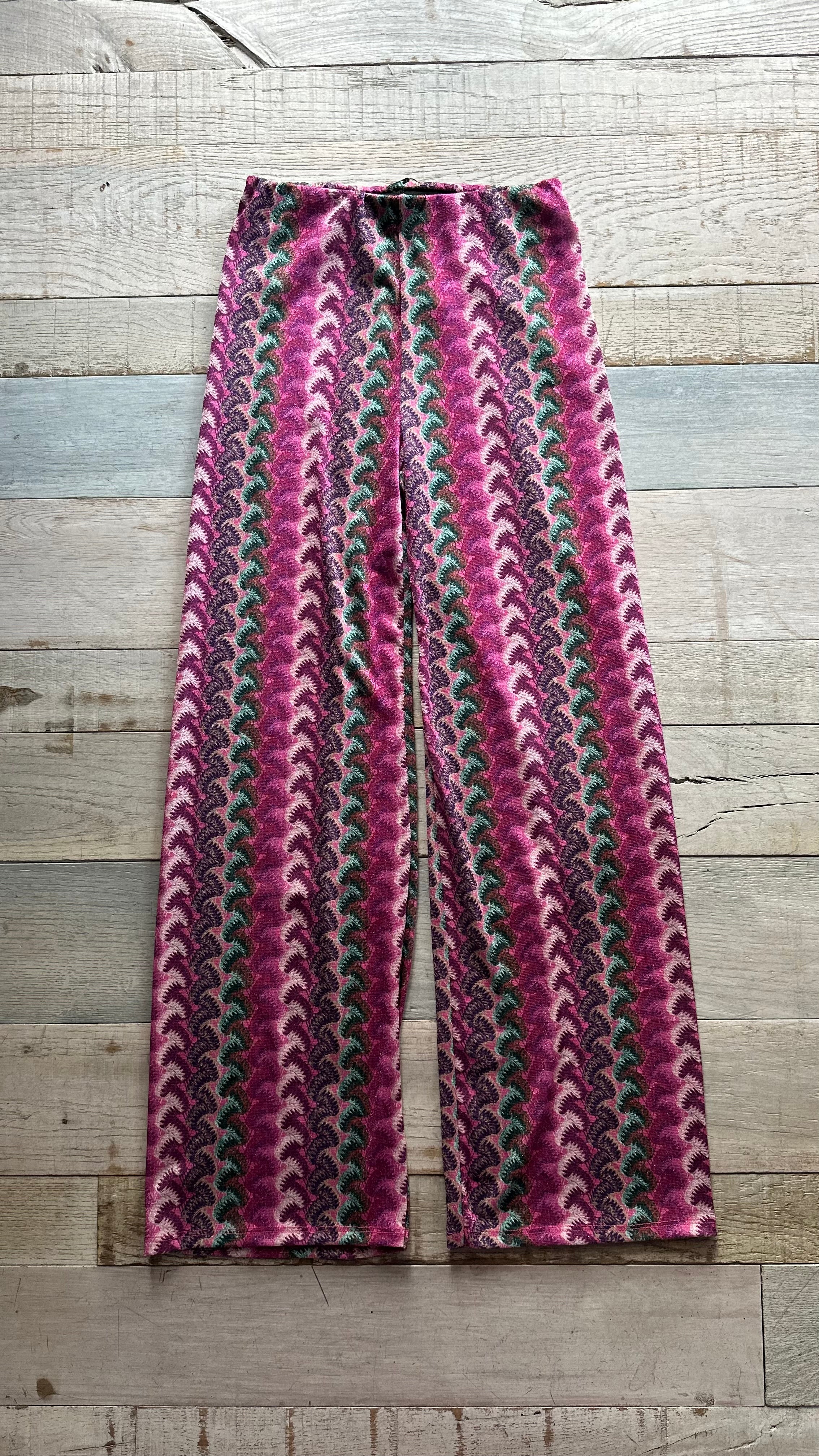 Pantalone Zig Zag Rosa Fucsia Lurex