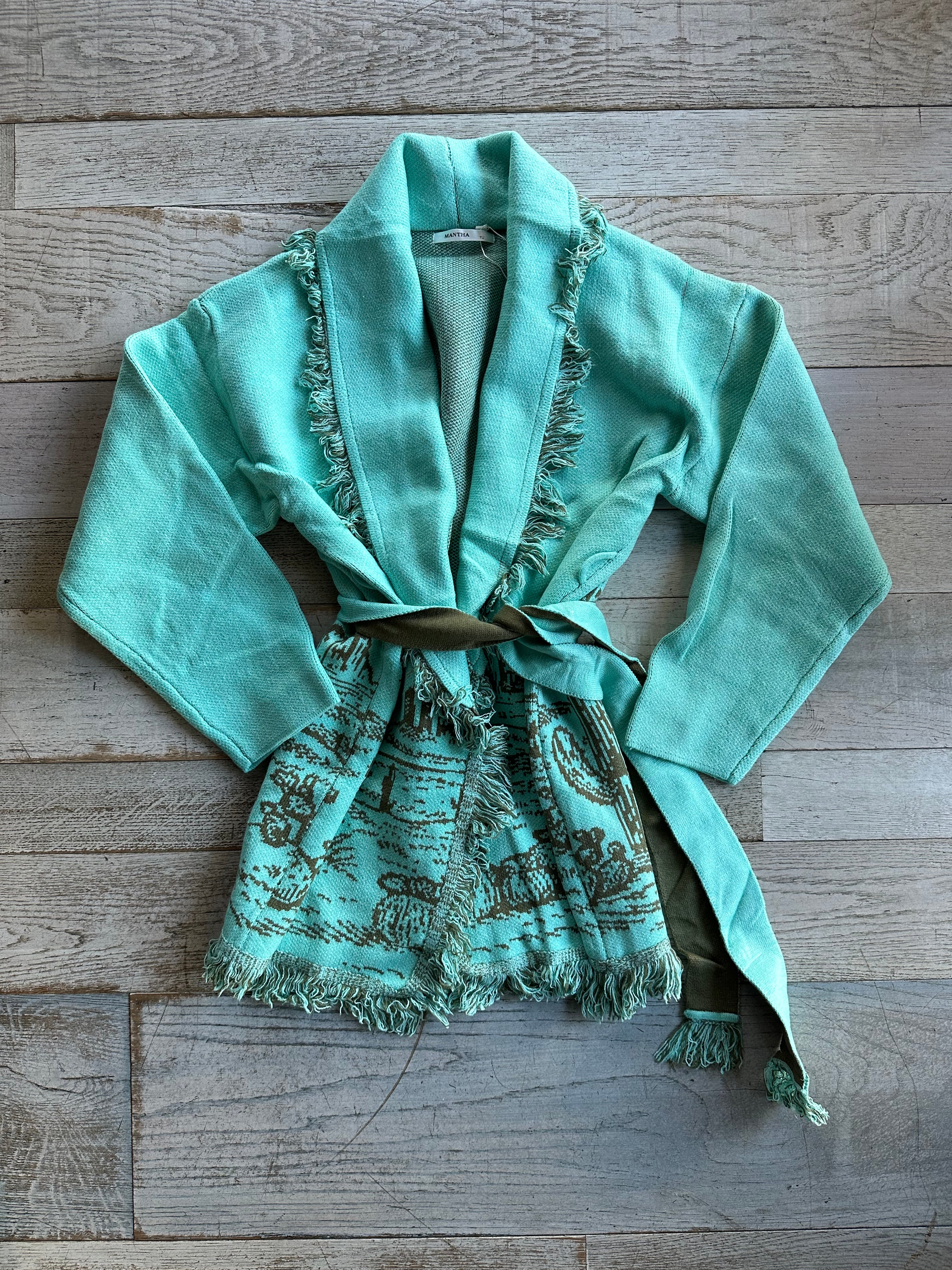 Cardigan Cactus Verde Acqua