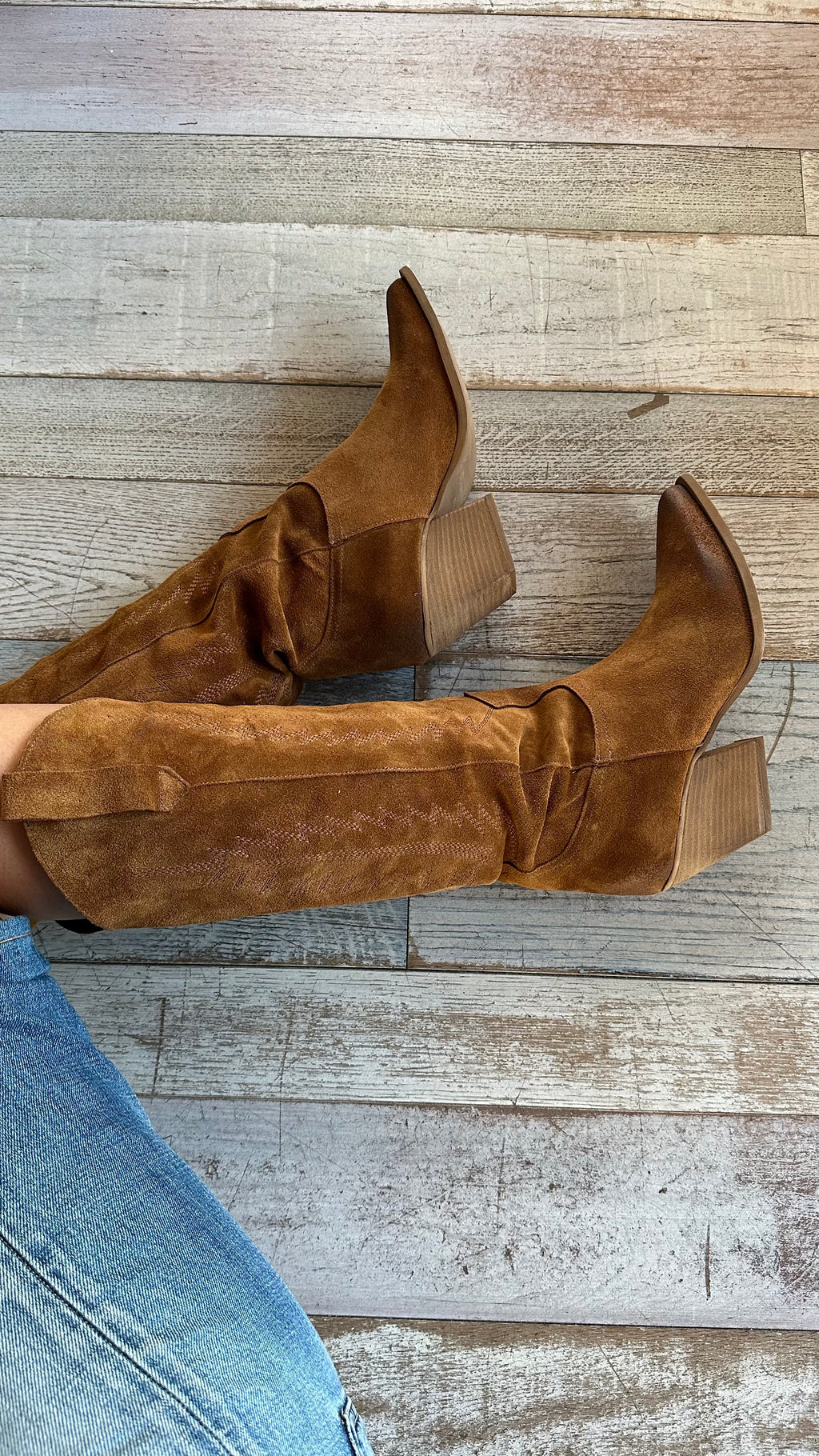 Texano In camoscio Aranciato