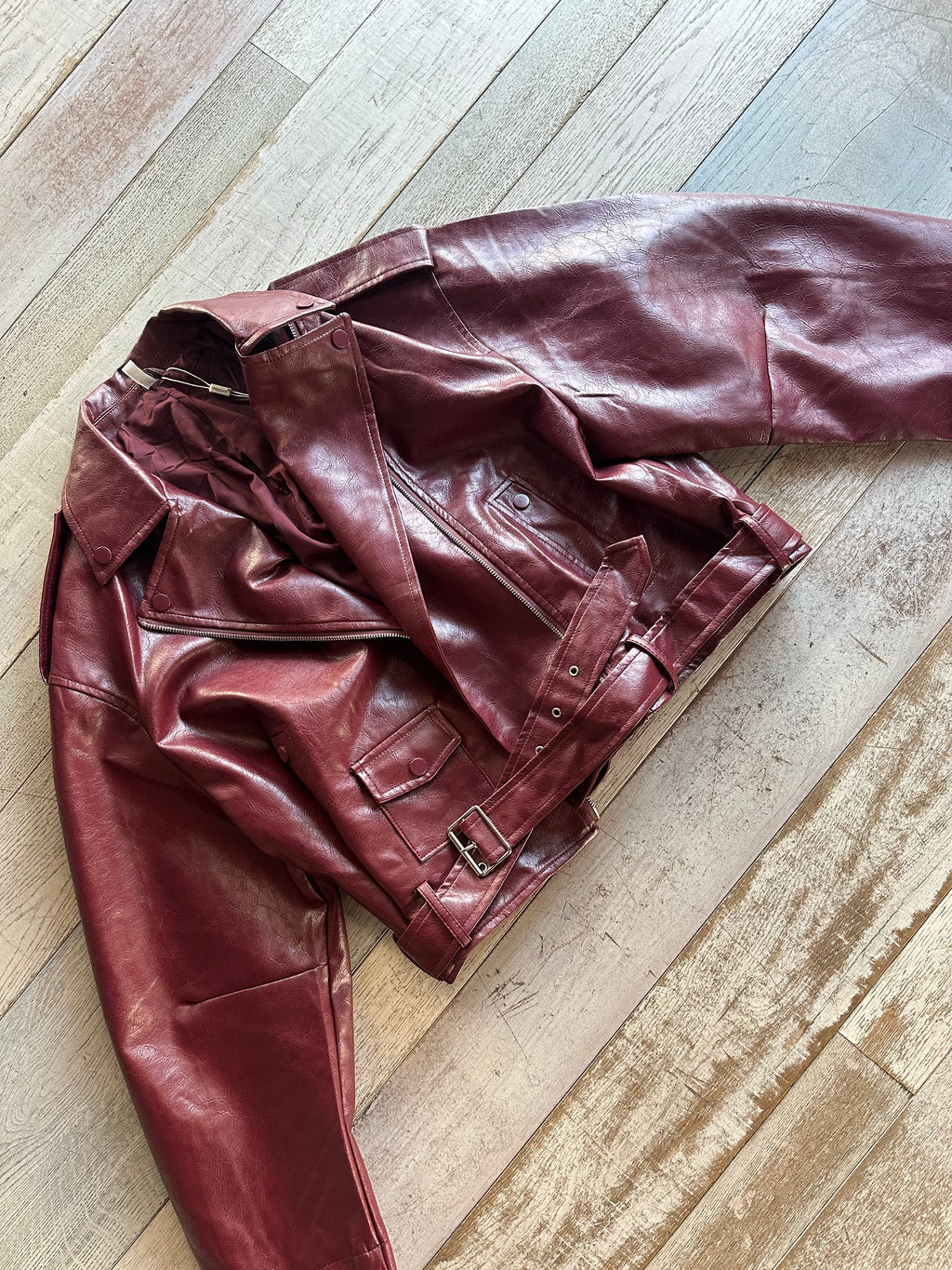 Giacca Chiodo Bordeaux