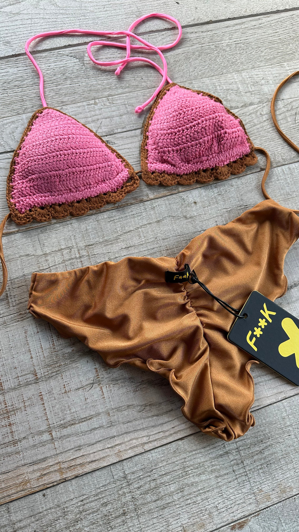 Triangolo crochet Rosa