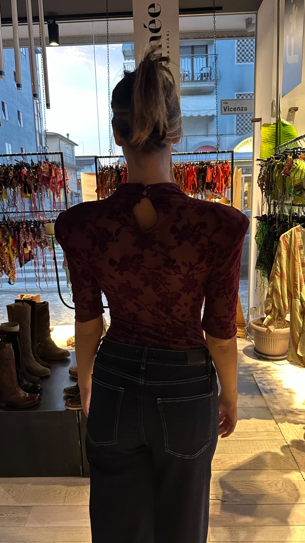 Body in Toulle e Velluto Bordeaux