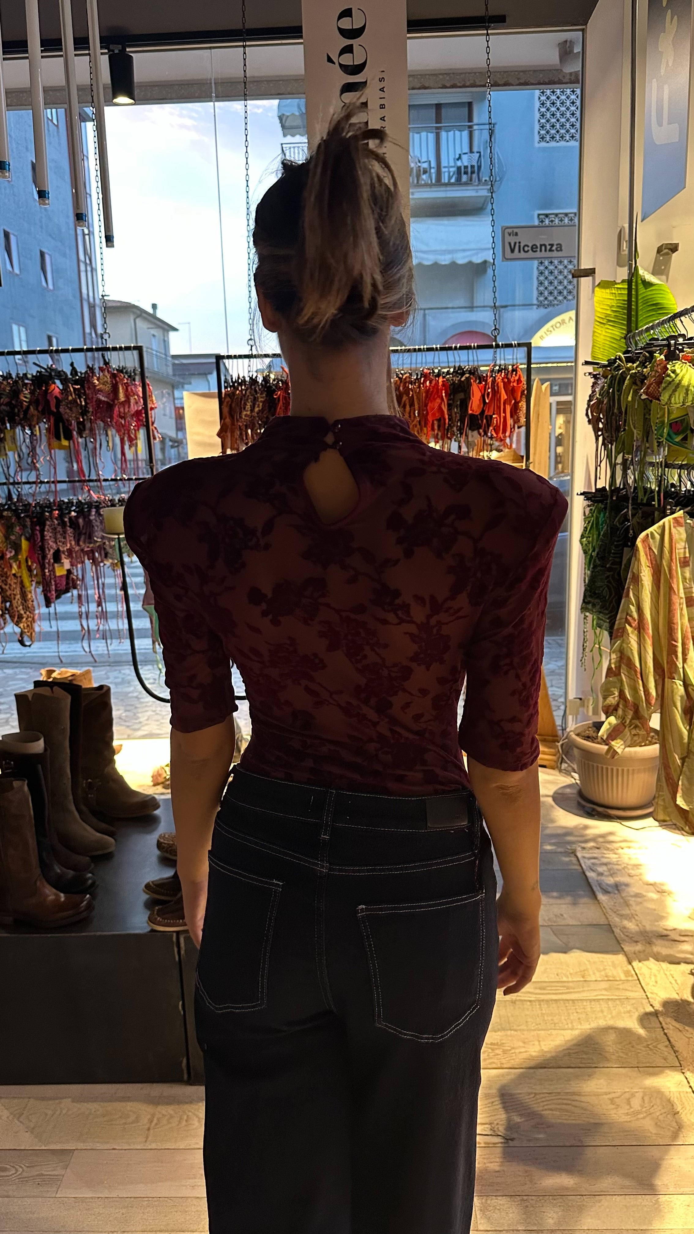 Body in Toulle e Velluto Bordeaux