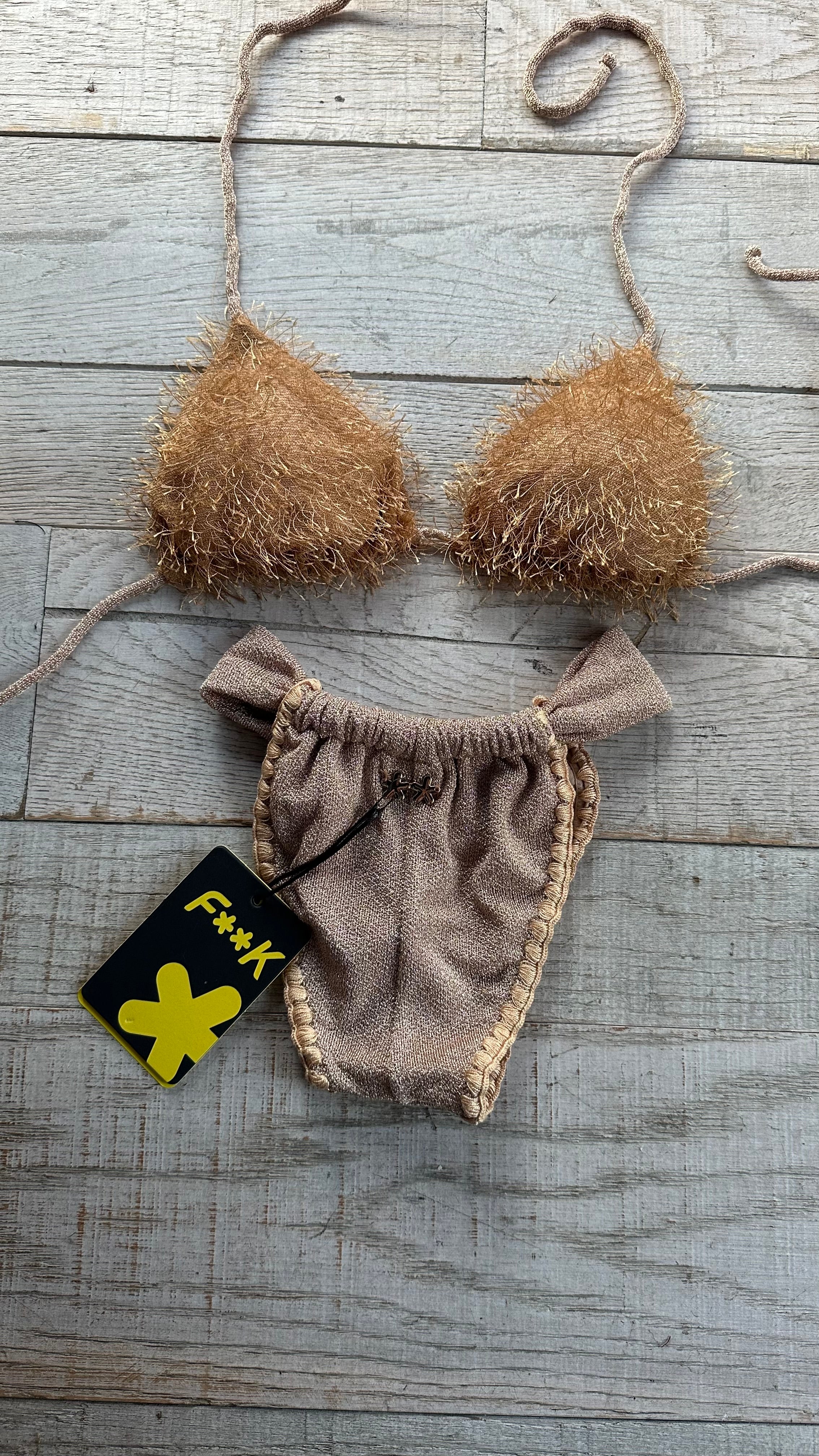 Triangolo in Lurex Piume Oro