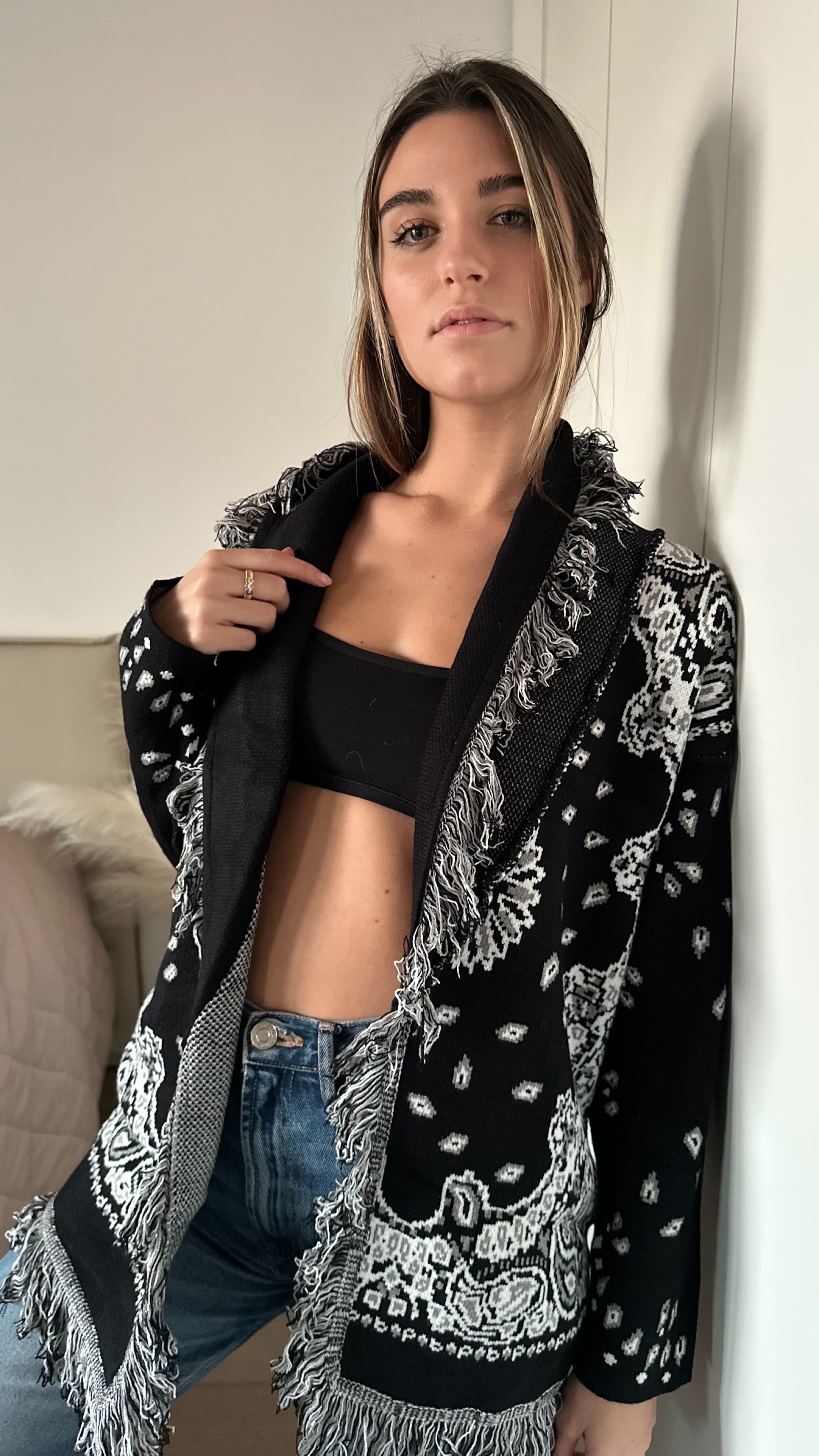 Cardigan Bandana Nero