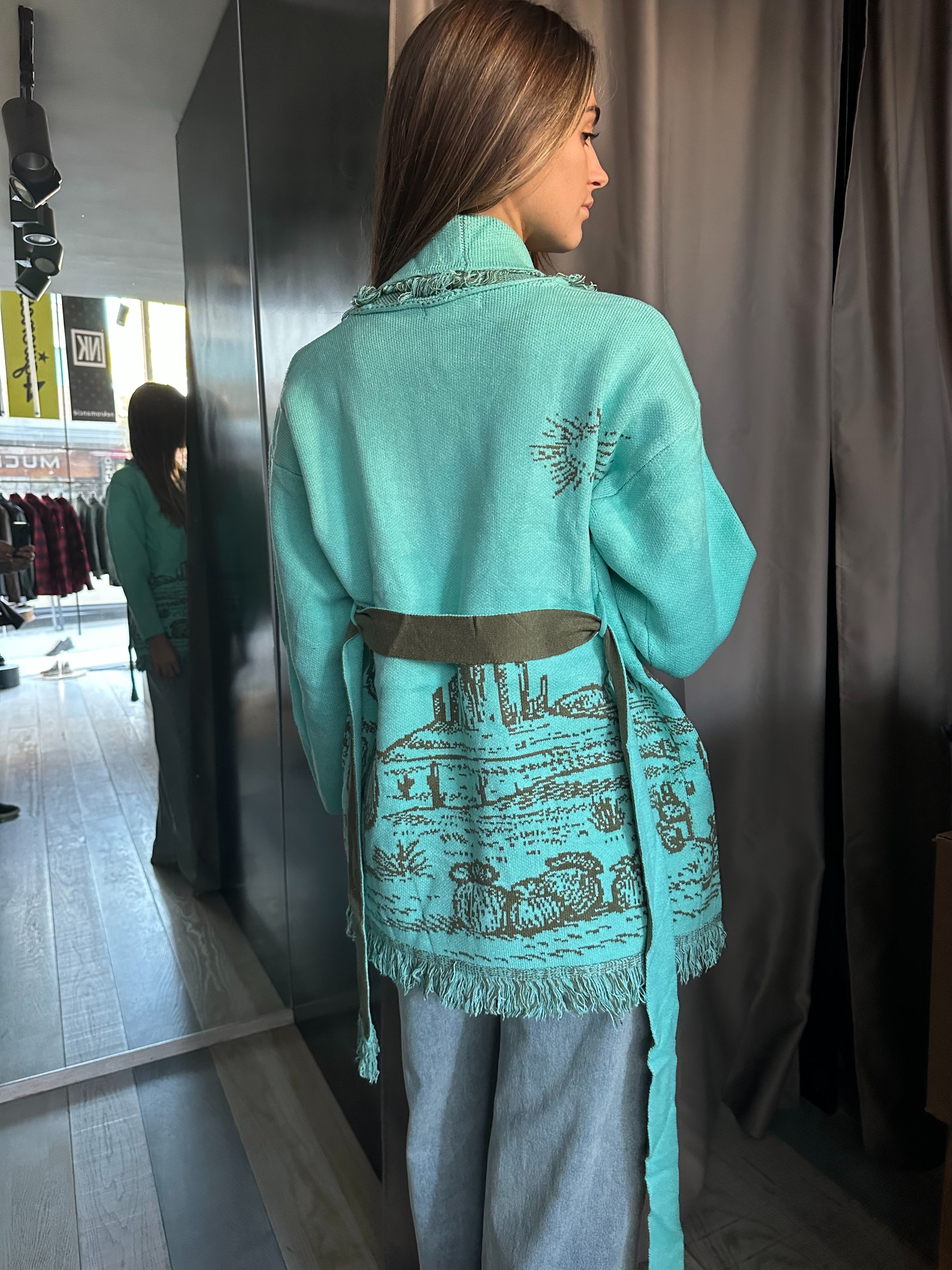Cardigan Cactus Verde Acqua