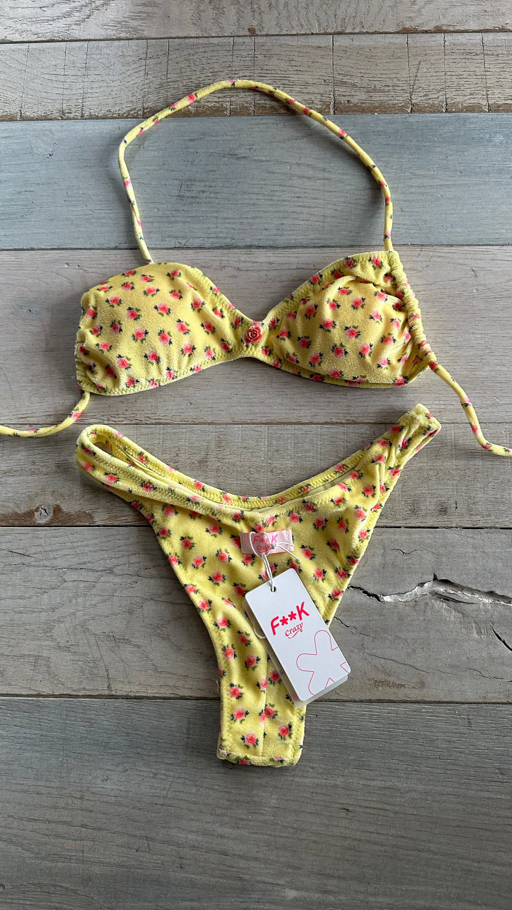 Fascia in Ciniglia Fiori Giallo Pastello