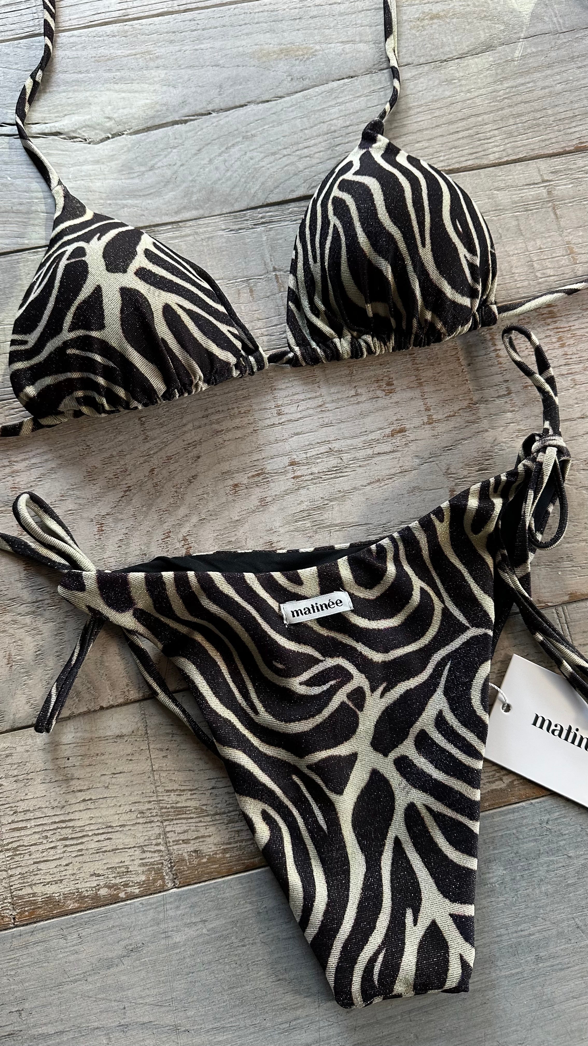 Triangolo Zebrato Lurex Bianco