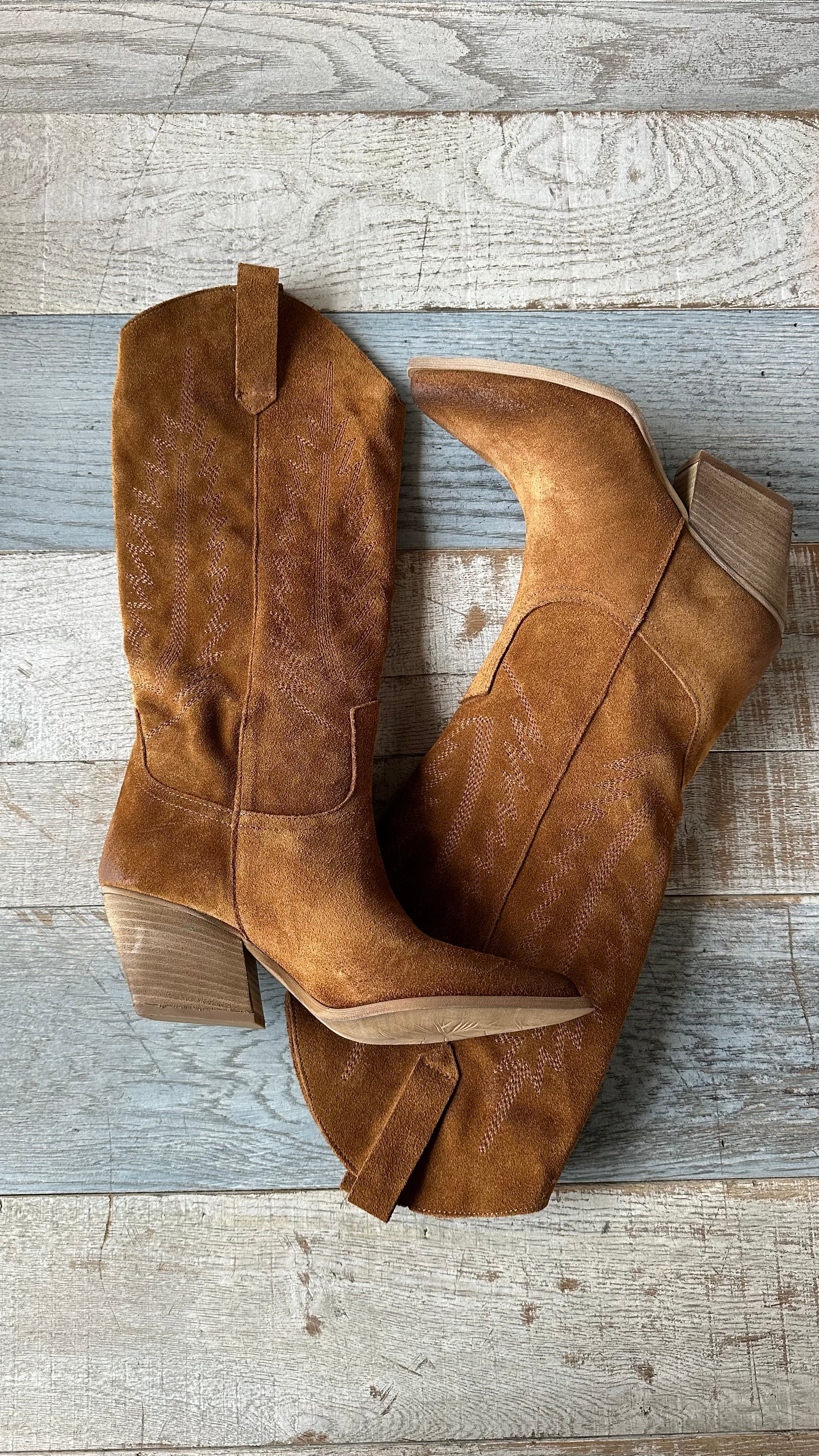 Texano In camoscio Aranciato