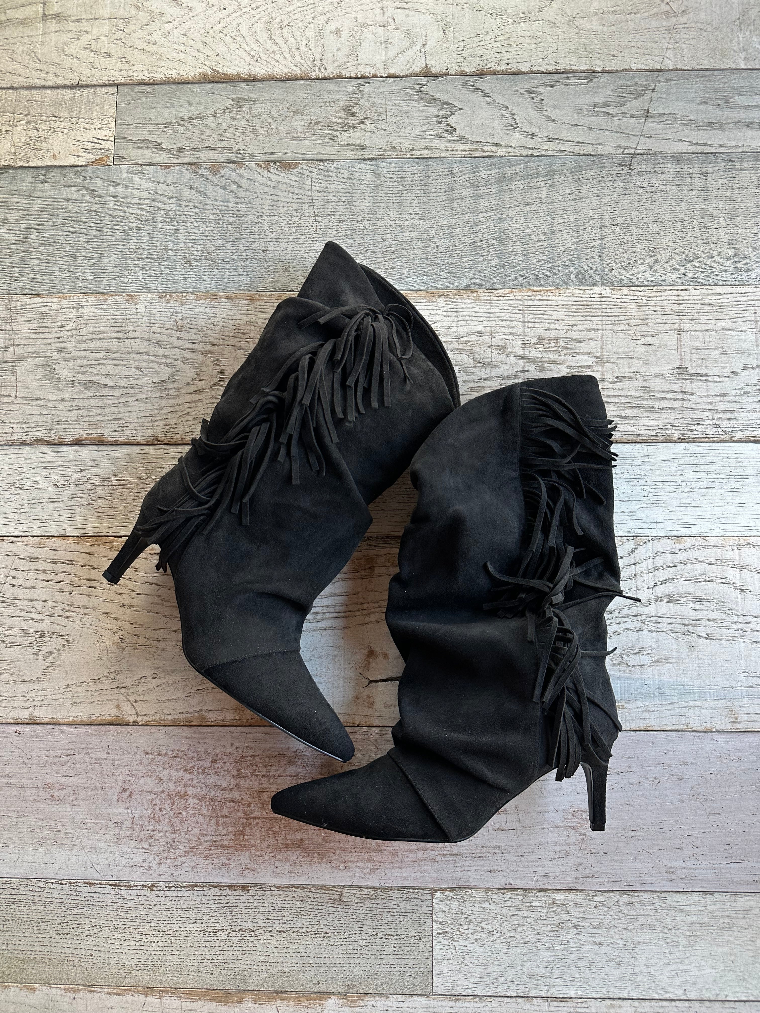 Stivale Frange Nero
