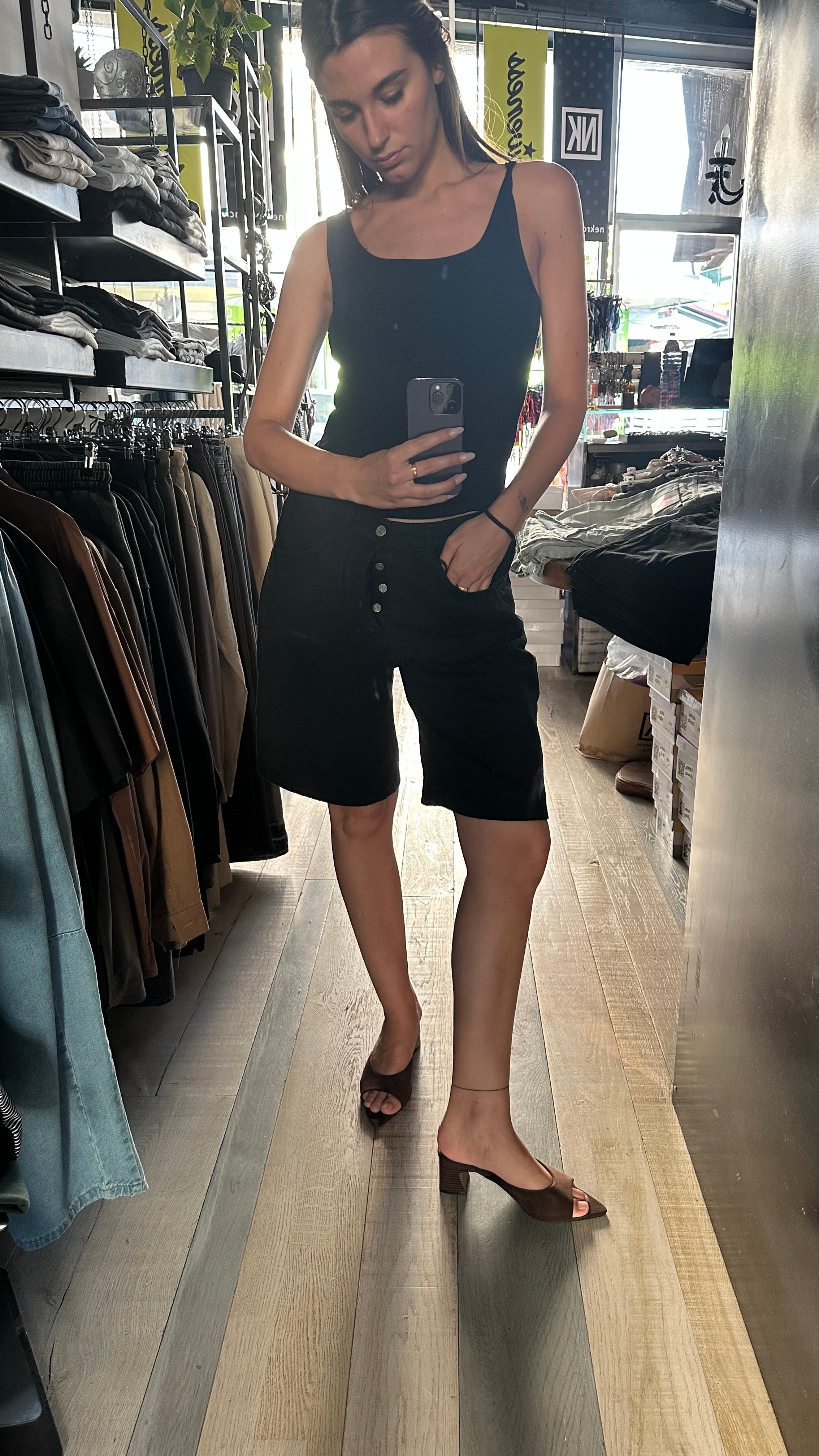 Sandalo Mule Scamosciato marrone con Tacco
