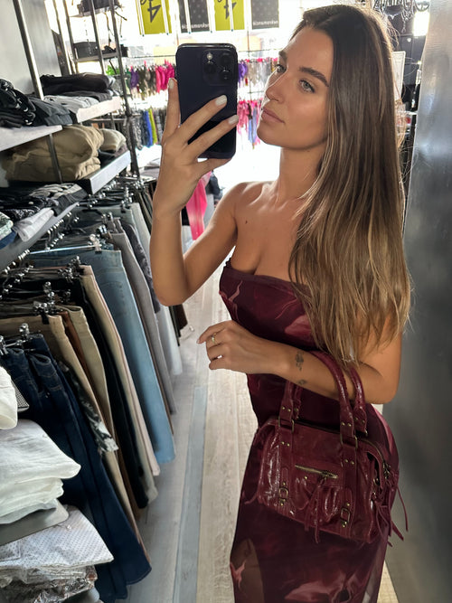 Abito in Toulle Tye Dye Bordeaux