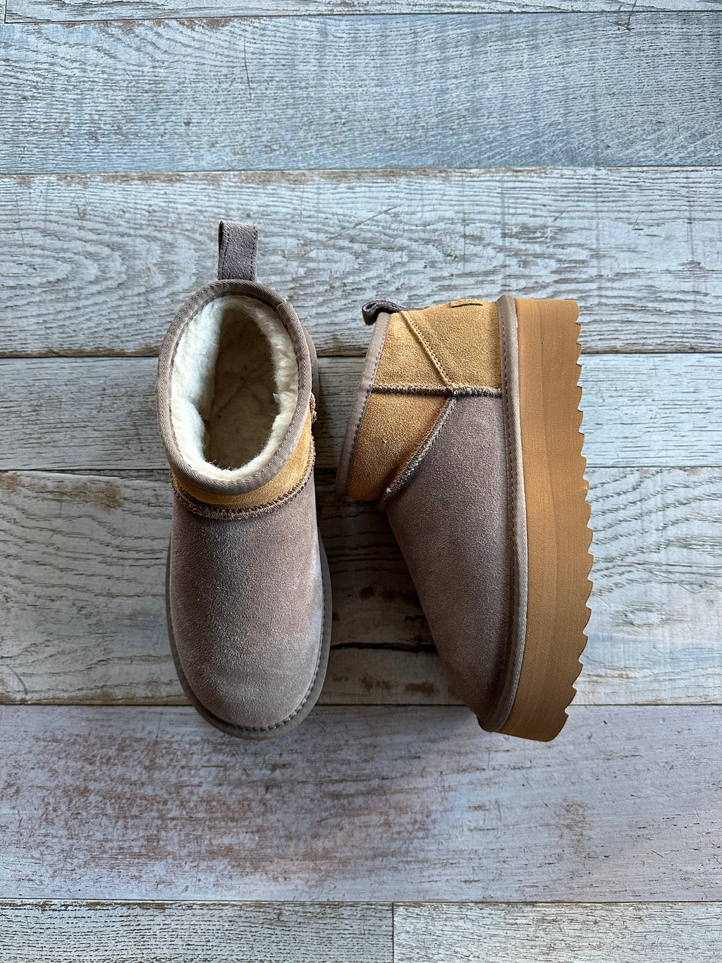 stivaletto scamosciato Tricolor Platform