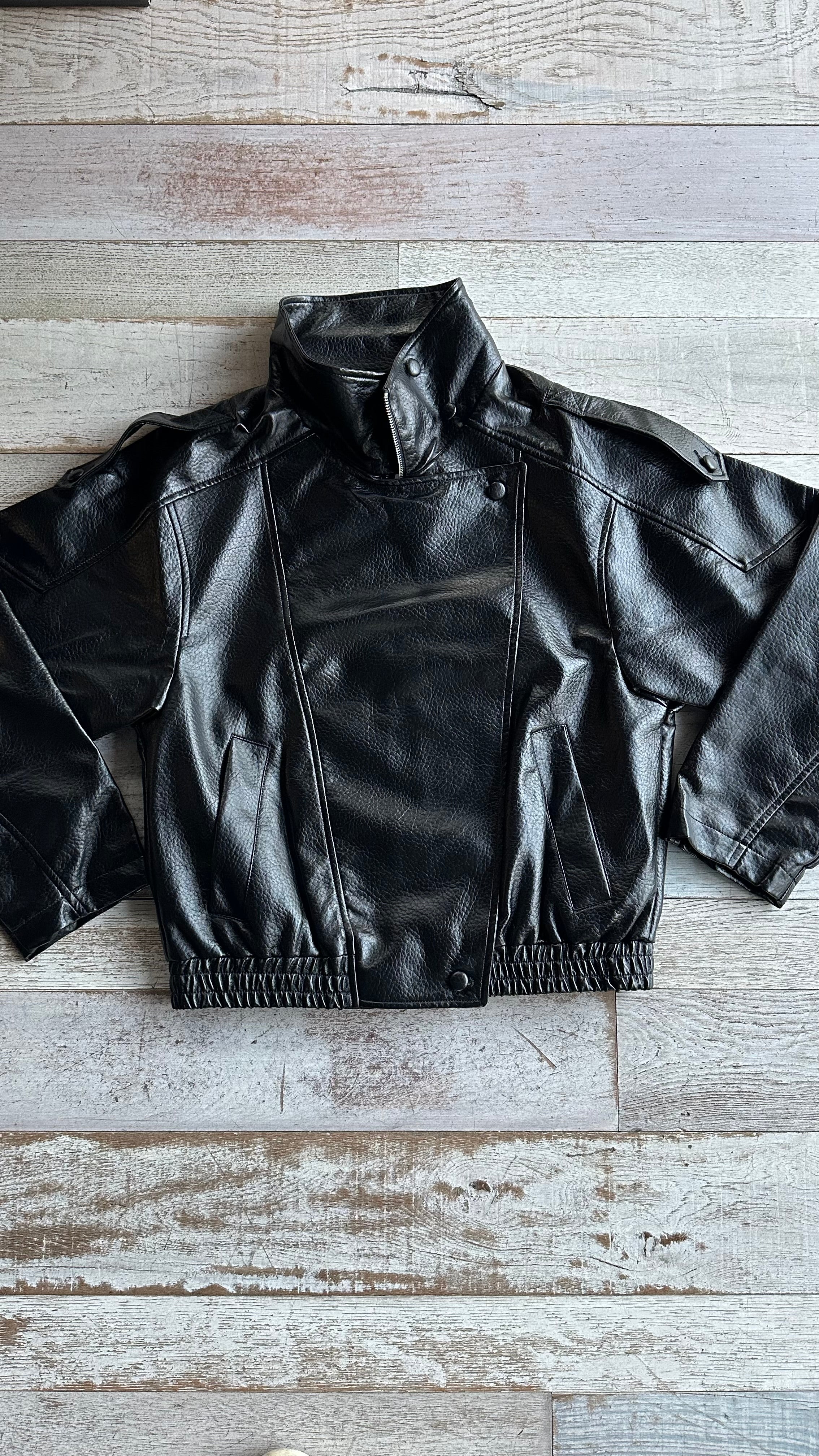 Giacca Chiodo nera con bottoni