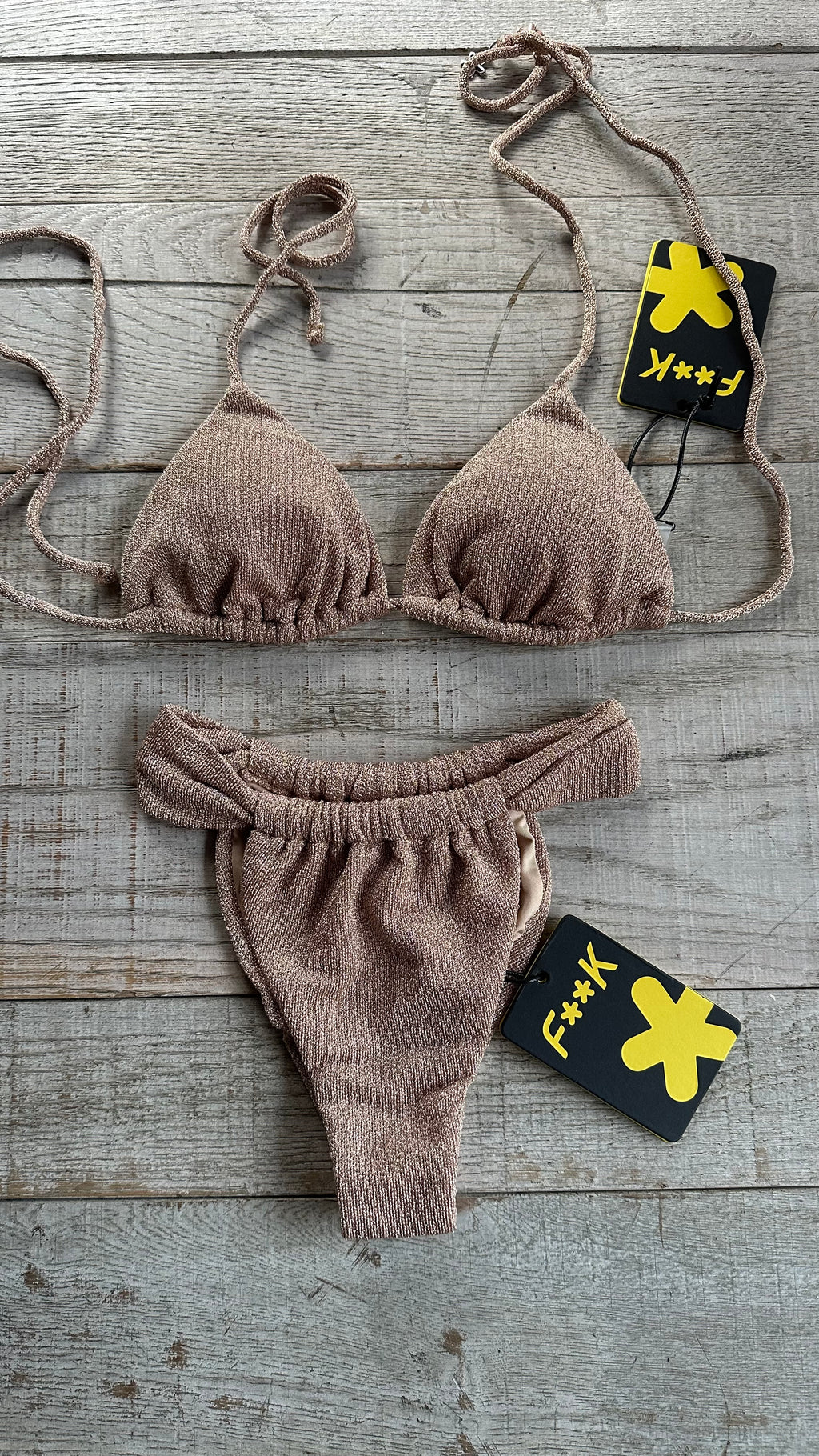 Triangolo Lurex Oro Slip a Tendina