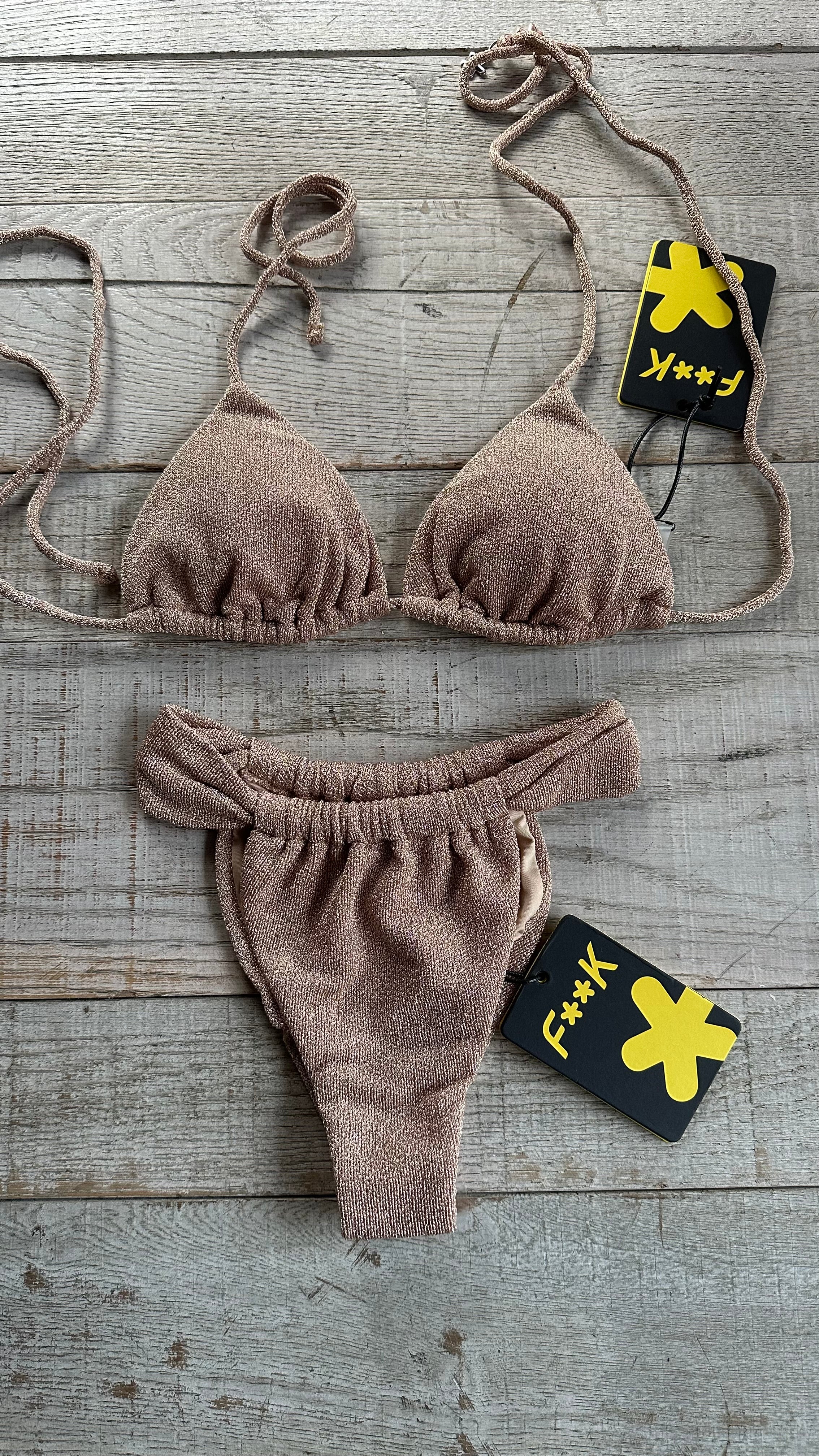 Triangolo Lurex Oro Slip a Tendina